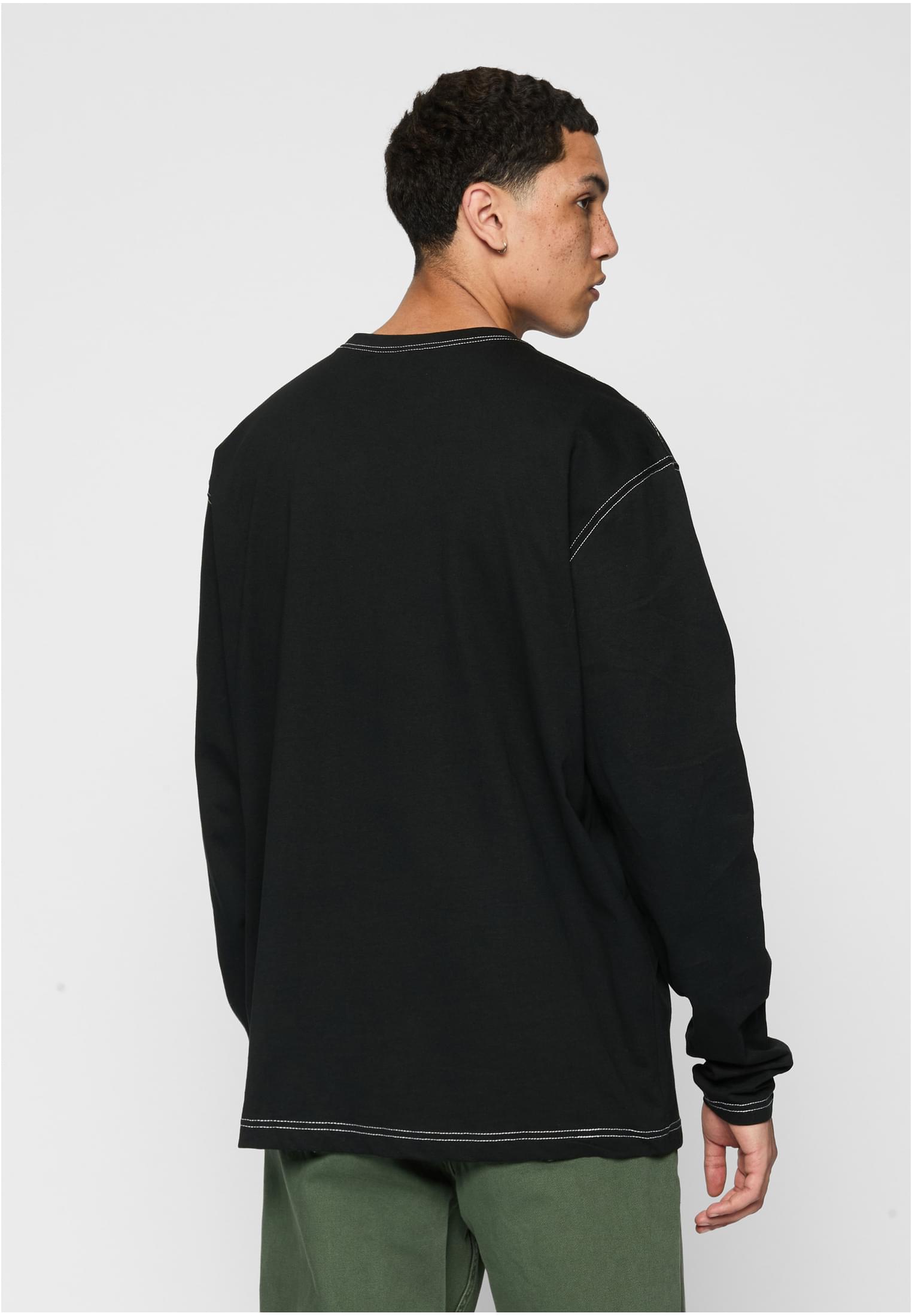 Heavy Oversized Contrast Stitch Longsleeve | black/white