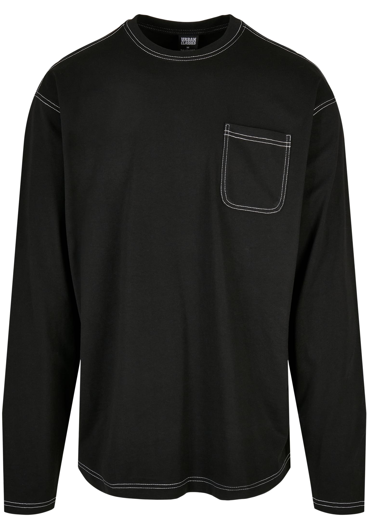 Heavy Oversized Contrast Stitch Longsleeve | black/white