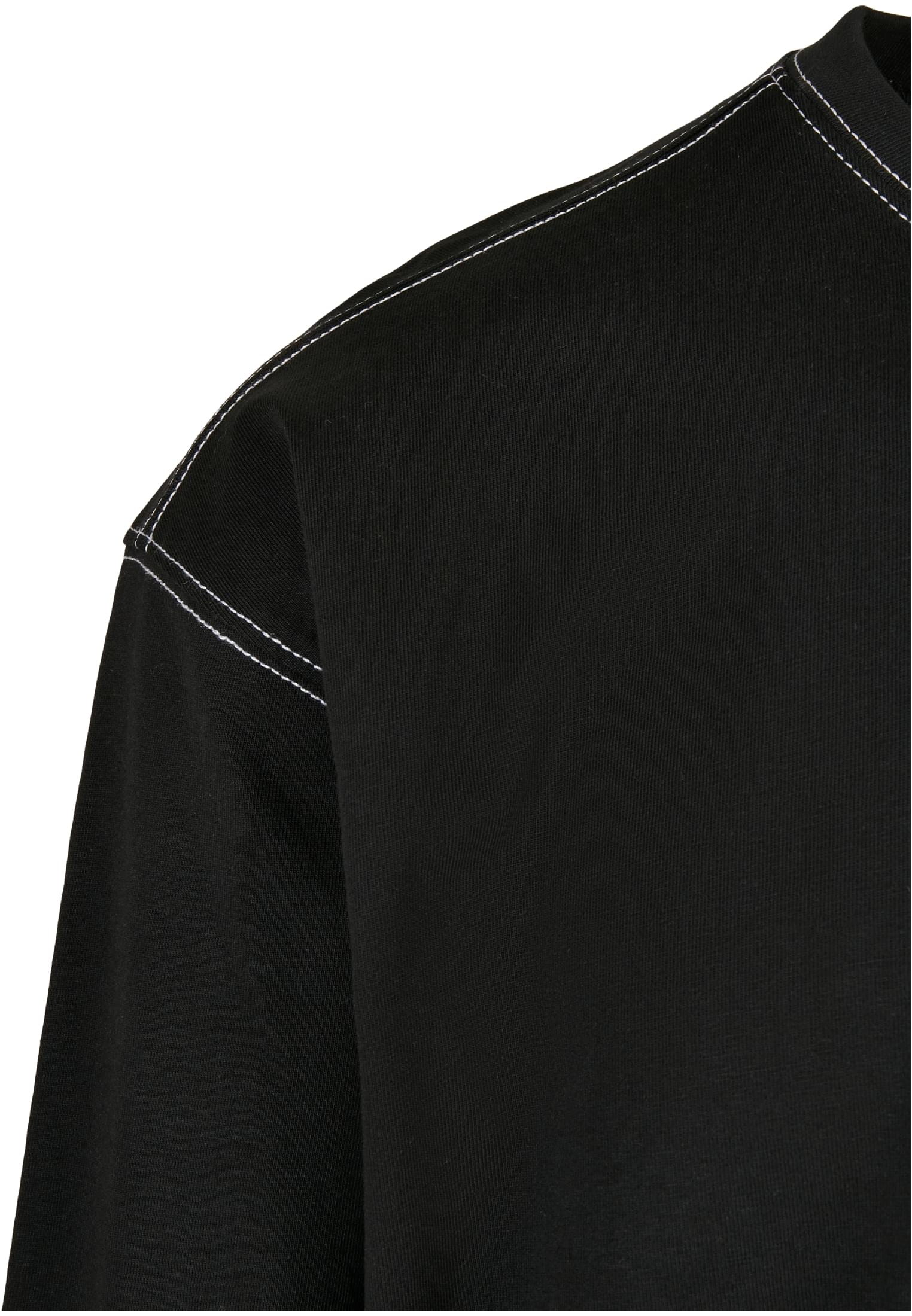 Heavy Oversized Contrast Stitch Longsleeve | black/white