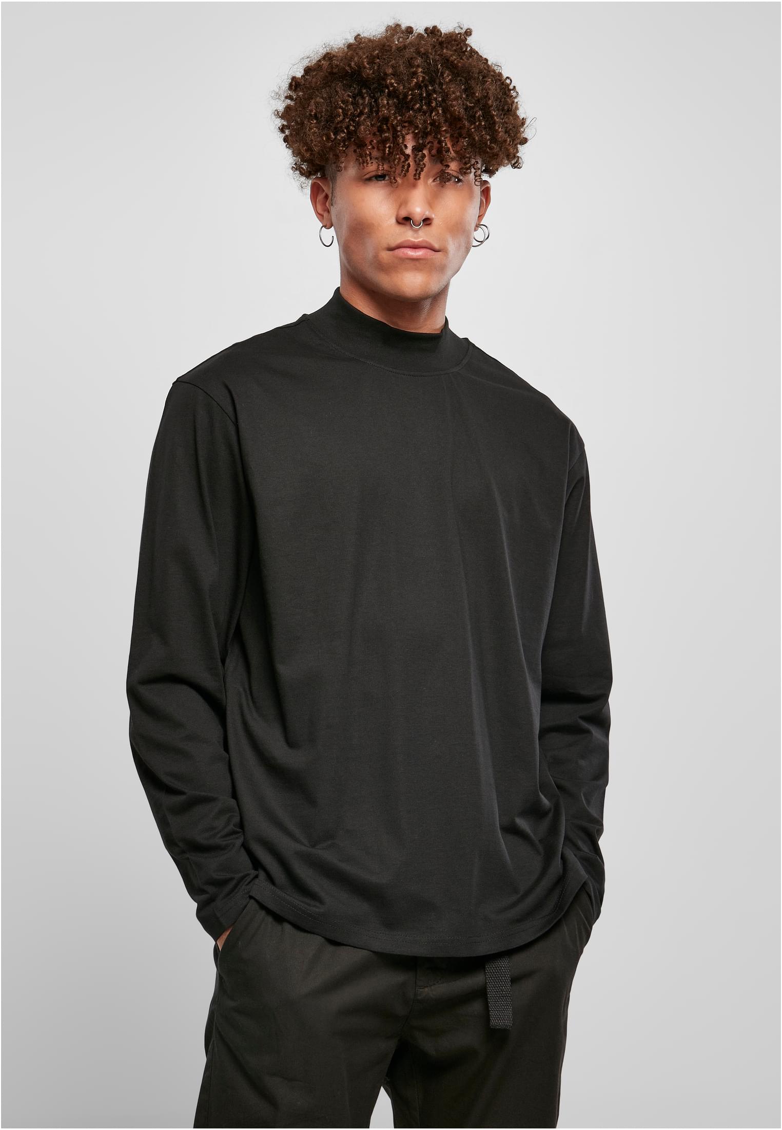 Heavy Boxy Mock Neck Longsleeve | black