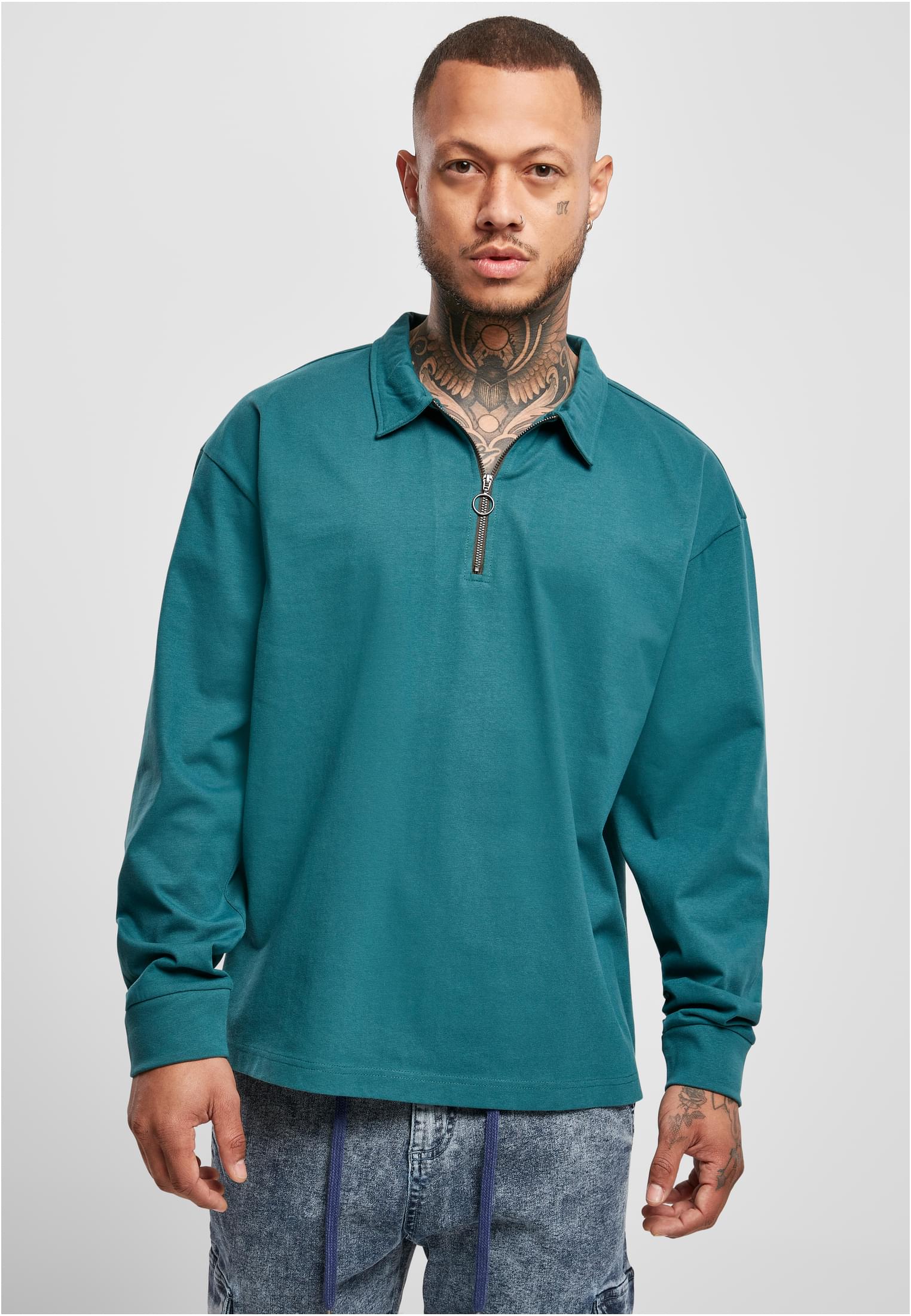 Organic Heavy Collar Longsleeve | teal