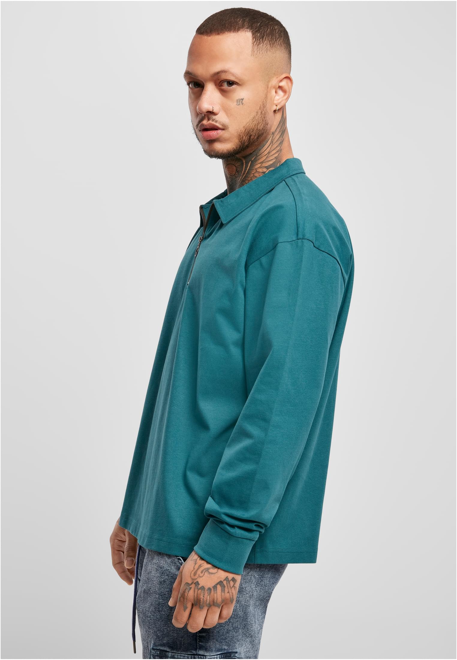 Organic Heavy Collar Longsleeve | teal