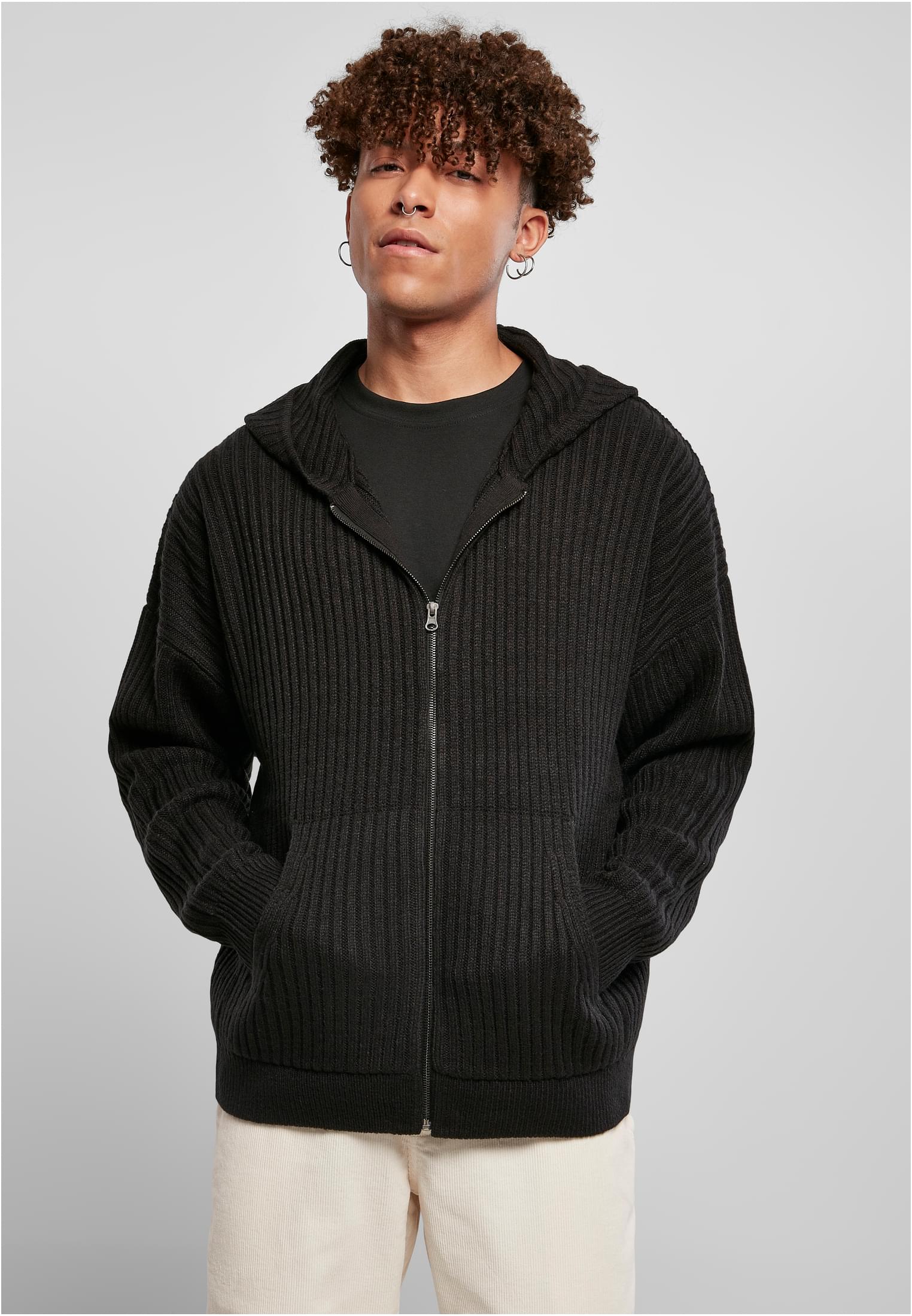 Knitted Zip Hoody | black