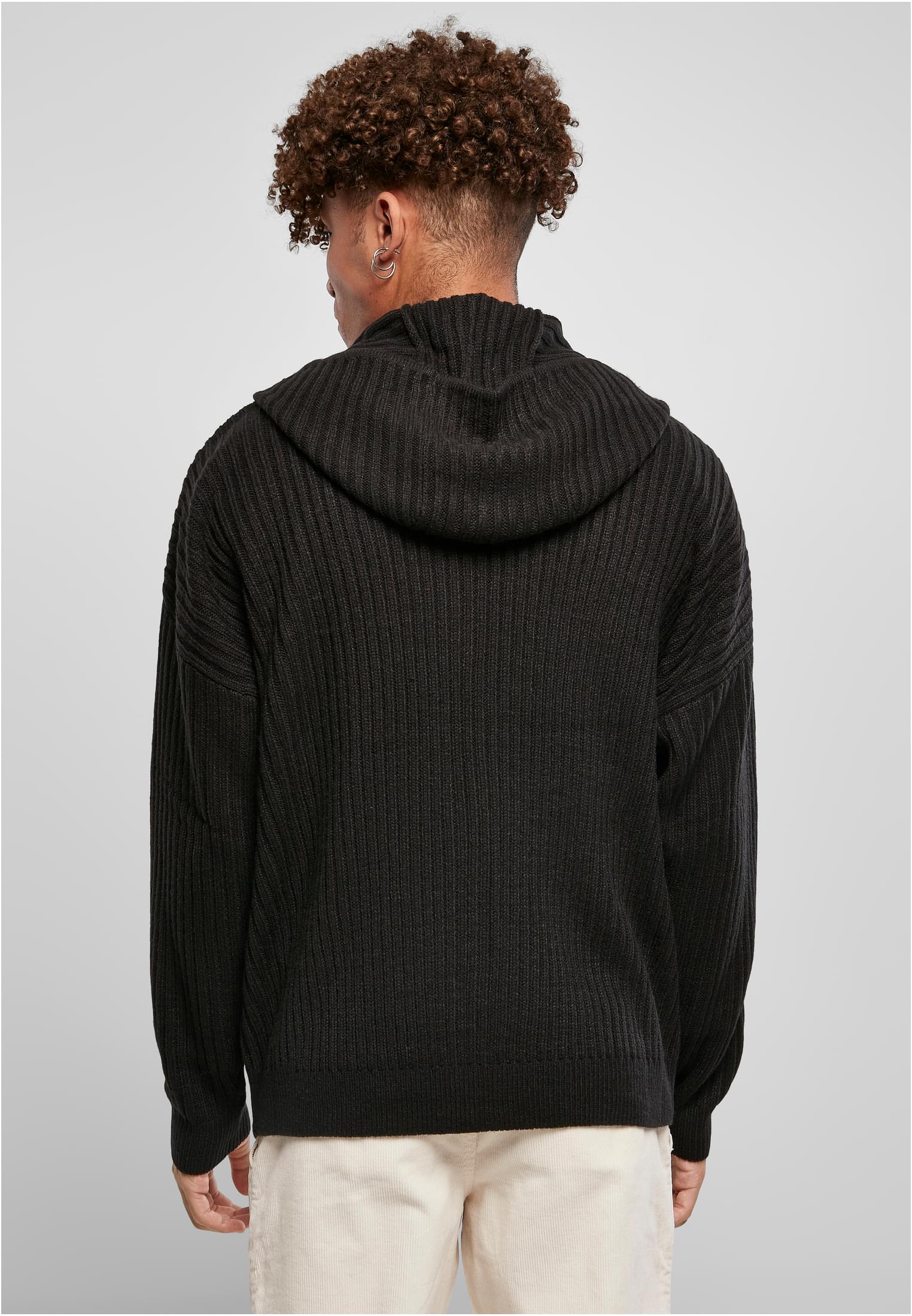 Knitted Zip Hoody | black