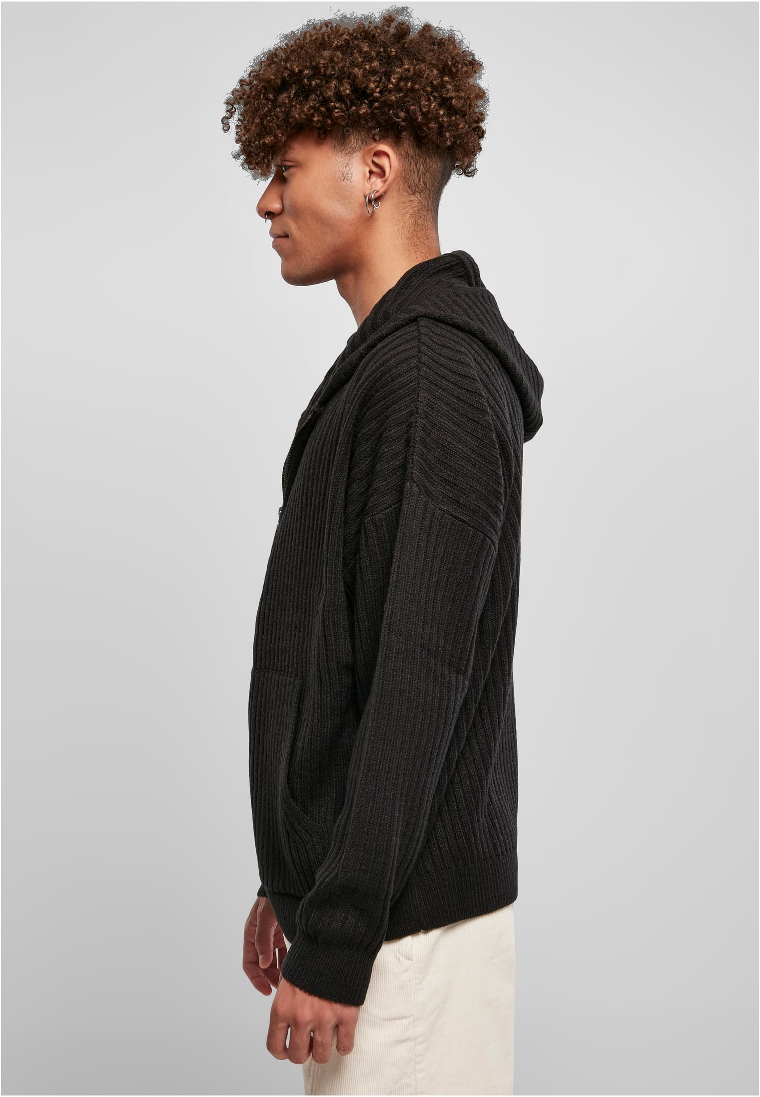 Knitted Zip Hoody | black