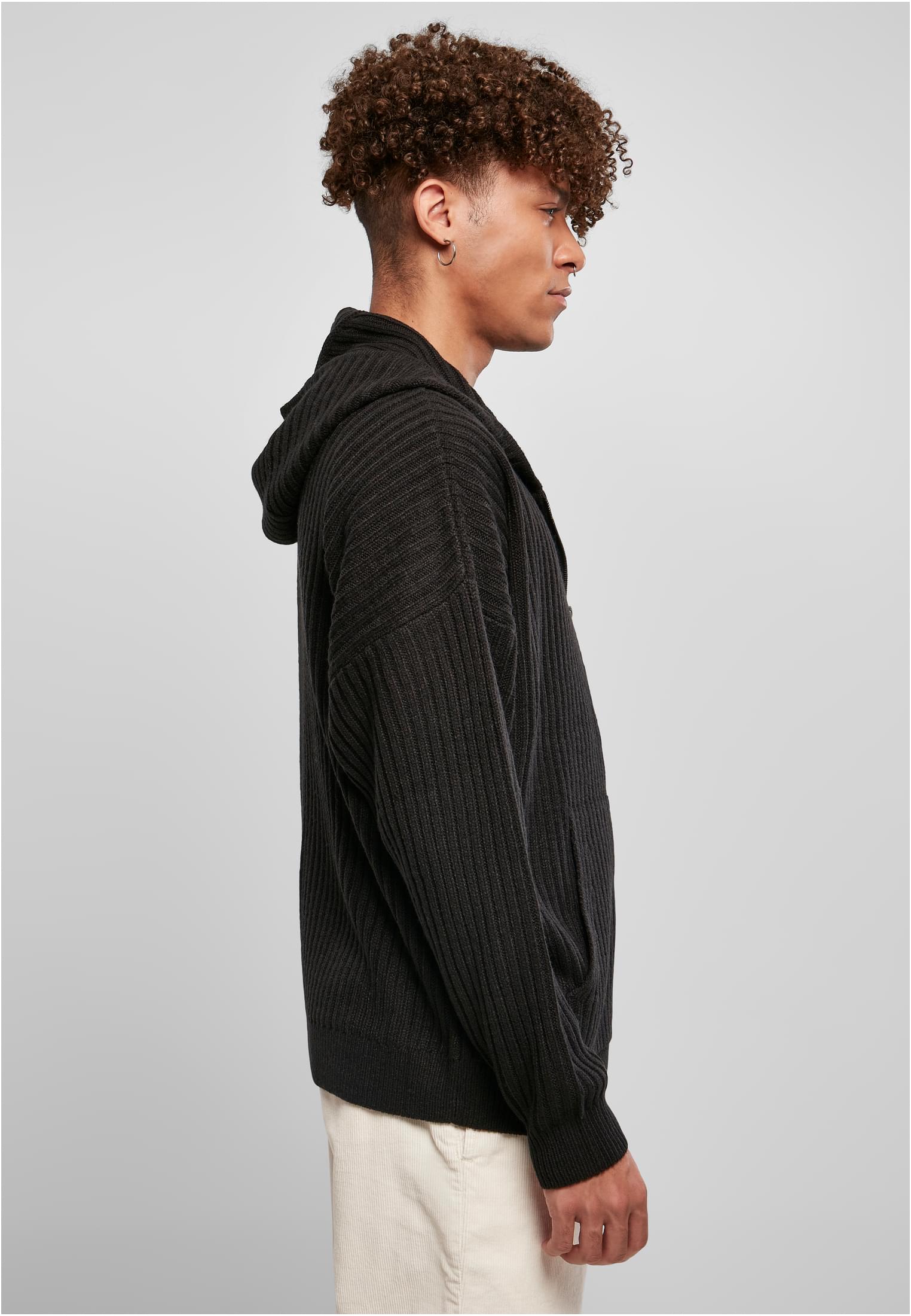 Knitted Zip Hoody | black