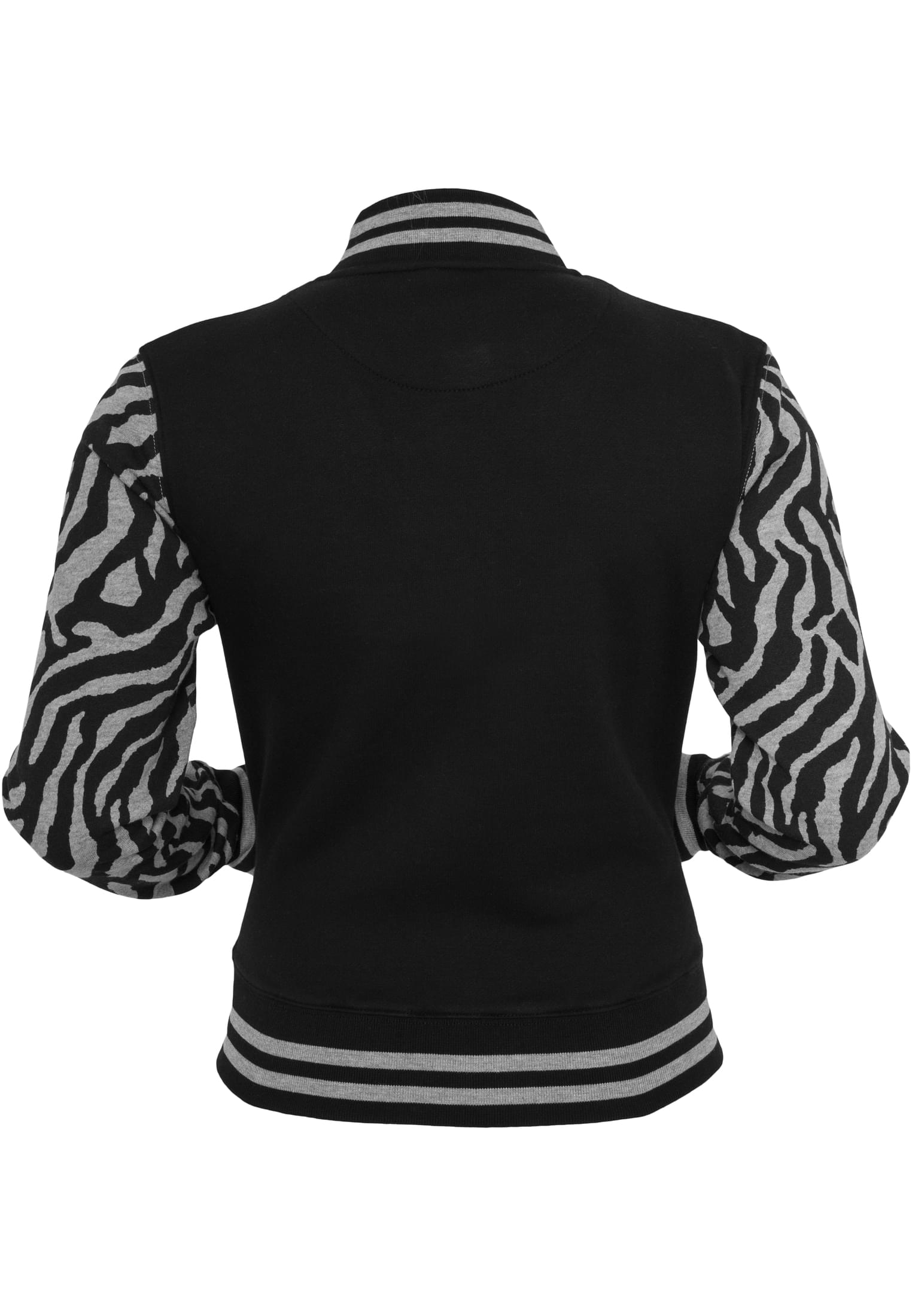 Ladies Zebra 2-tone College Sweatjacket | gry/blk