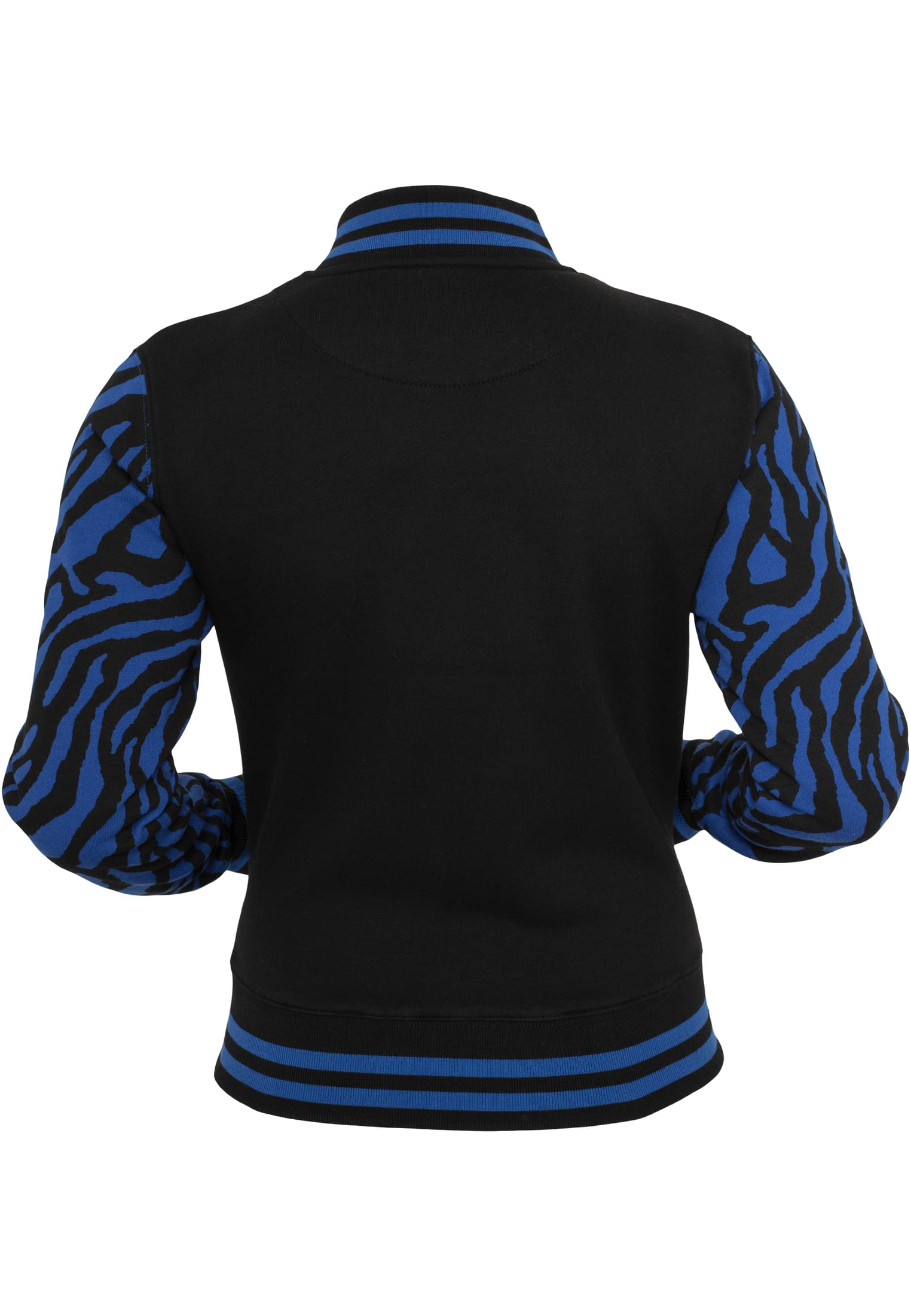 Ladies Zebra 2-tone College Sweatjacket | roy/blk