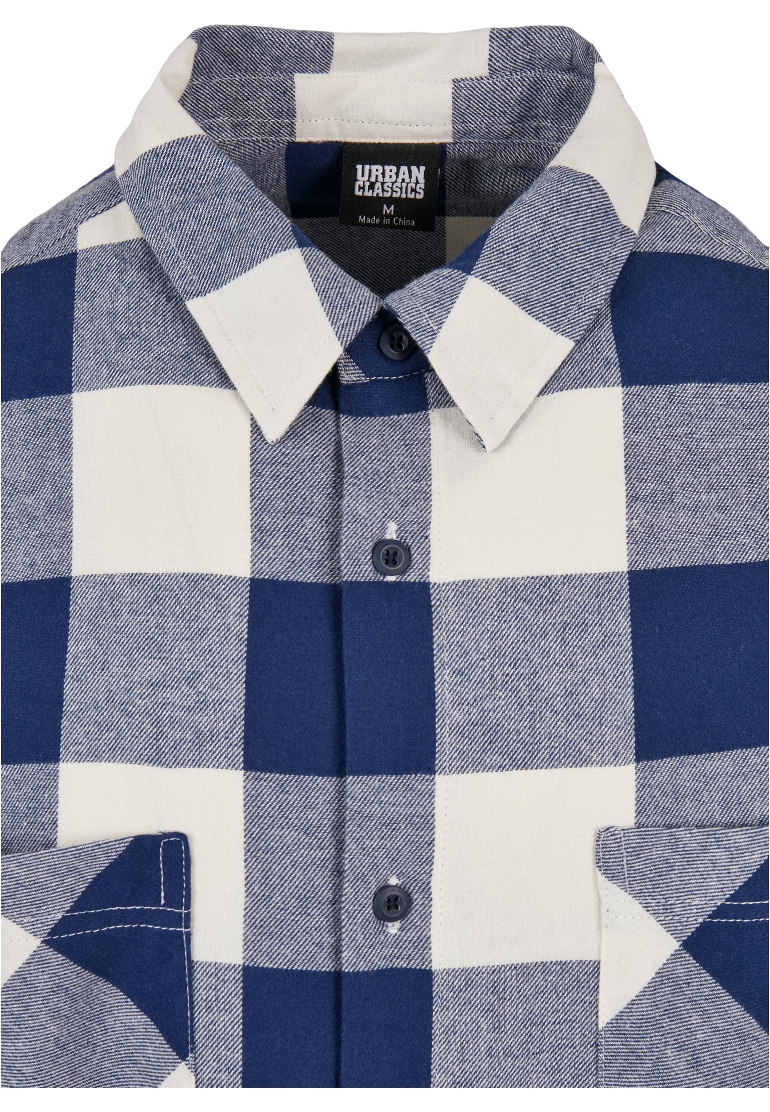 Long Oversized Checked Shirt | darkblue/cream