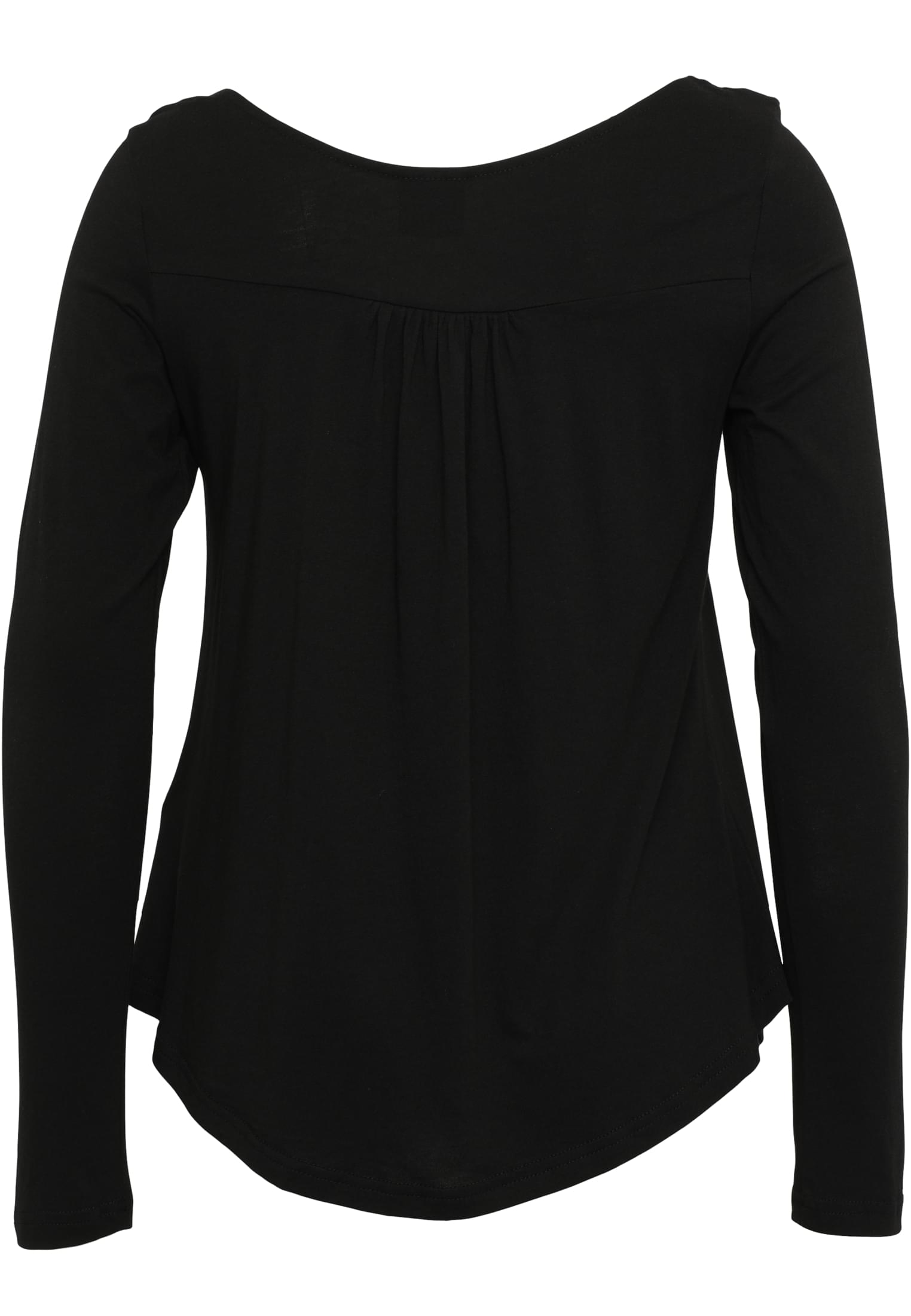 Ladies Viscose Button Up Longsleeve | black