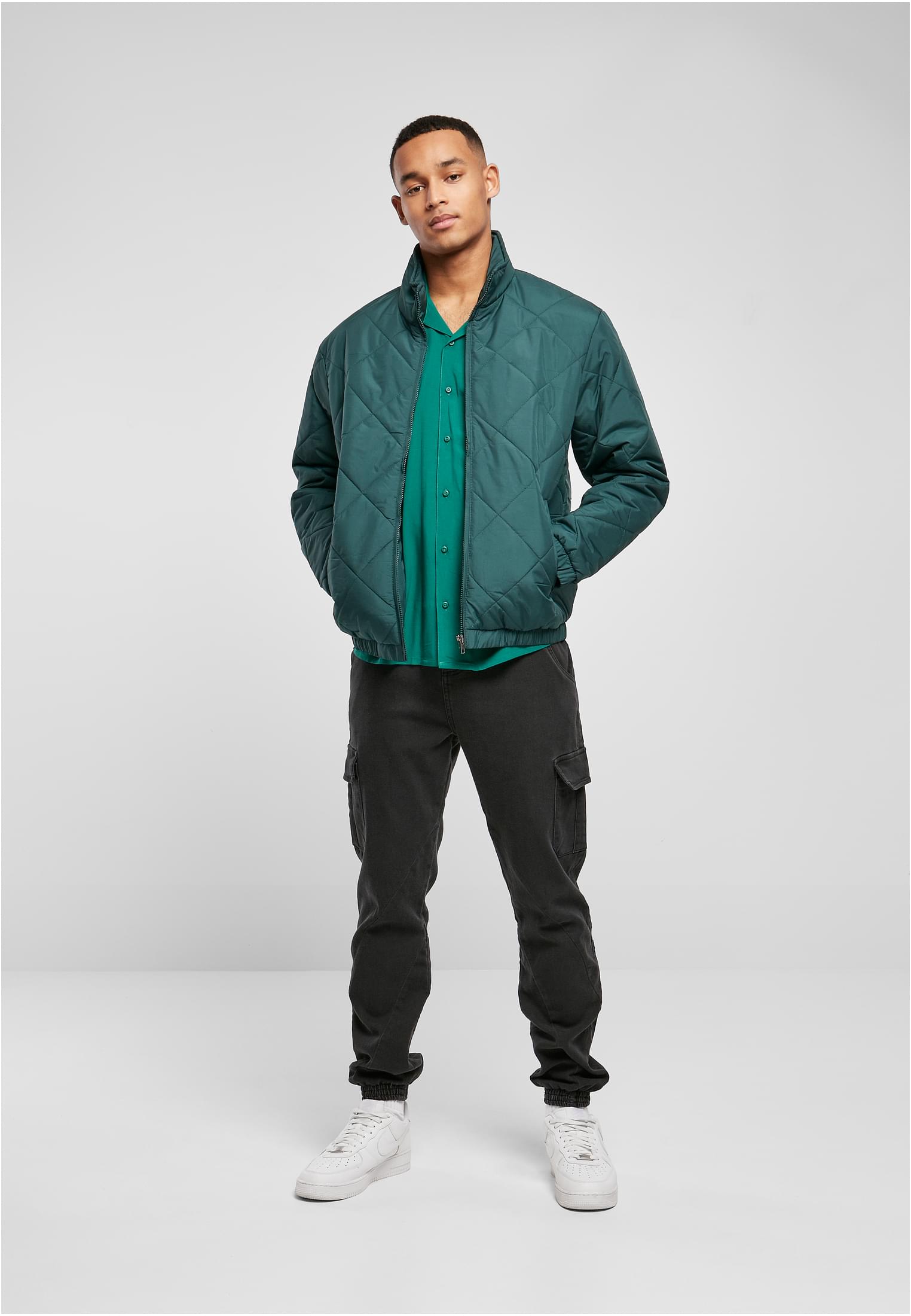 Diamond Quilted Short Jacket | green