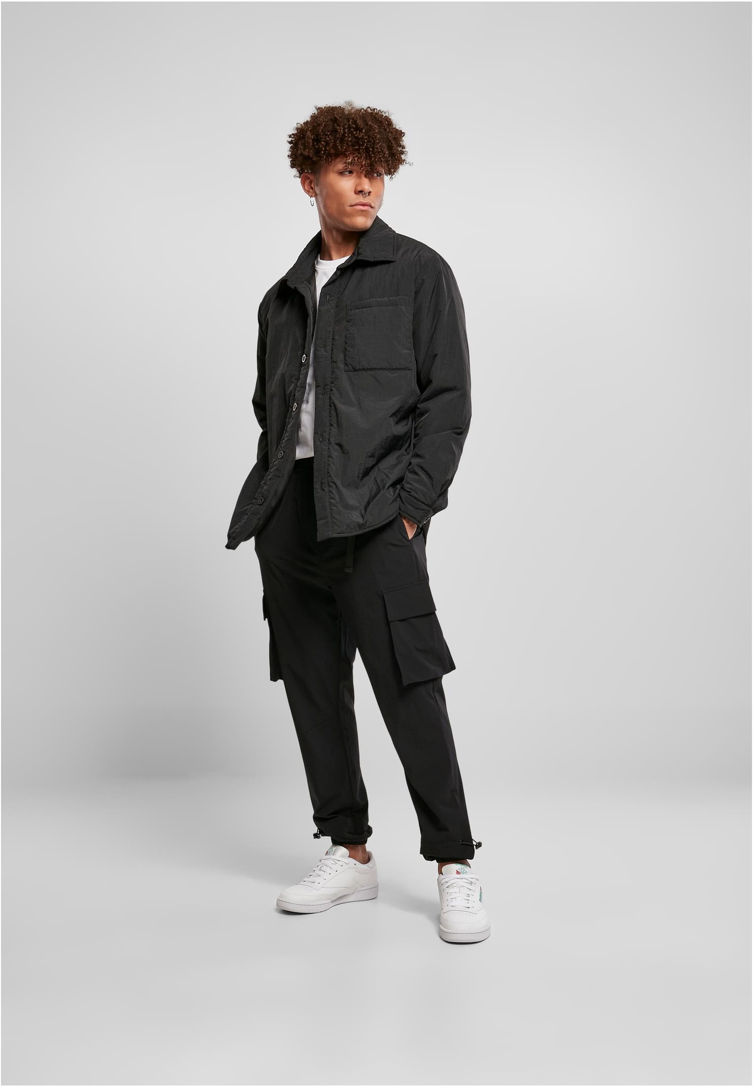 Padded Nylon Shirt Jacket | black