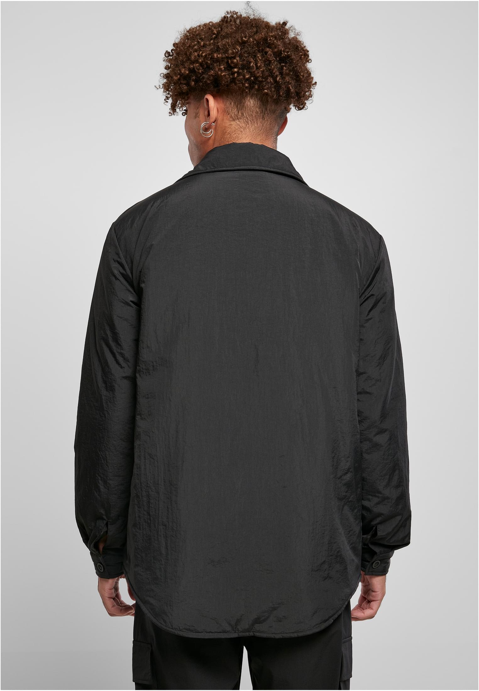 Padded Nylon Shirt Jacket | black