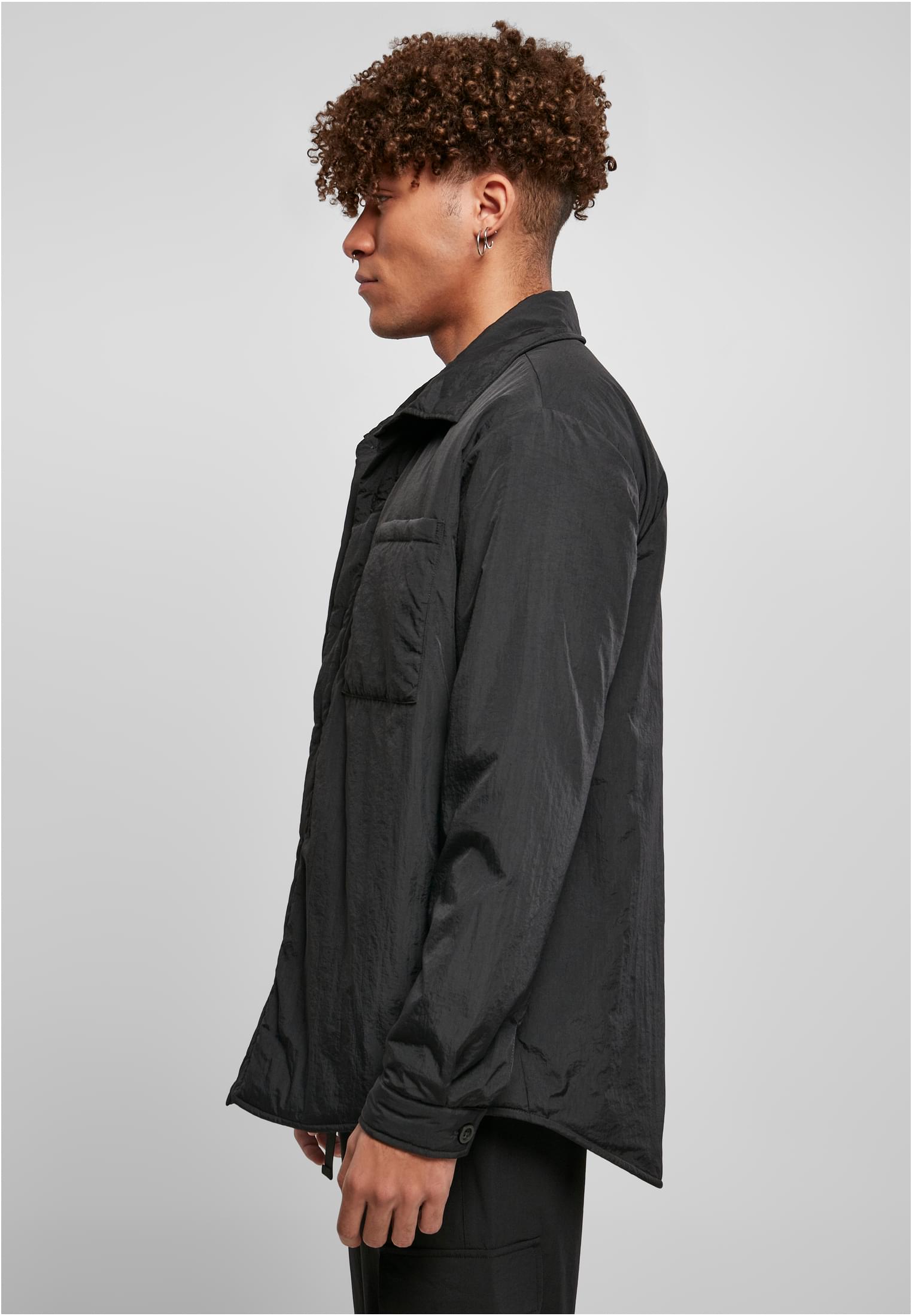 Padded Nylon Shirt Jacket | black