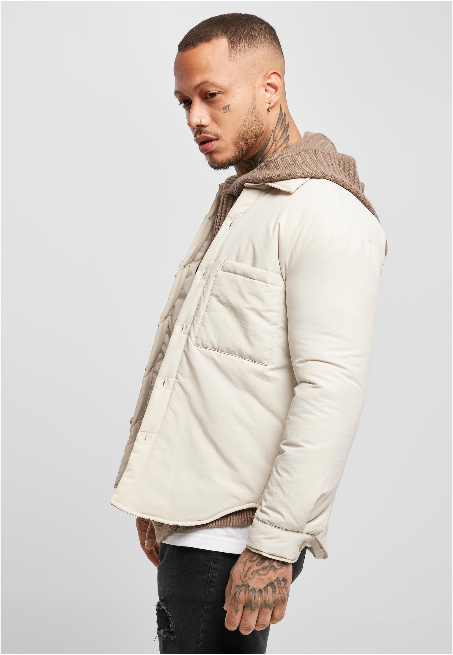 Padded Nylon Shirt Jacket | whitesand