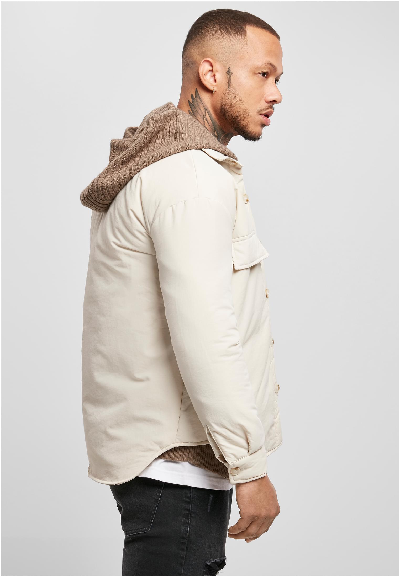 Padded Nylon Shirt Jacket | whitesand