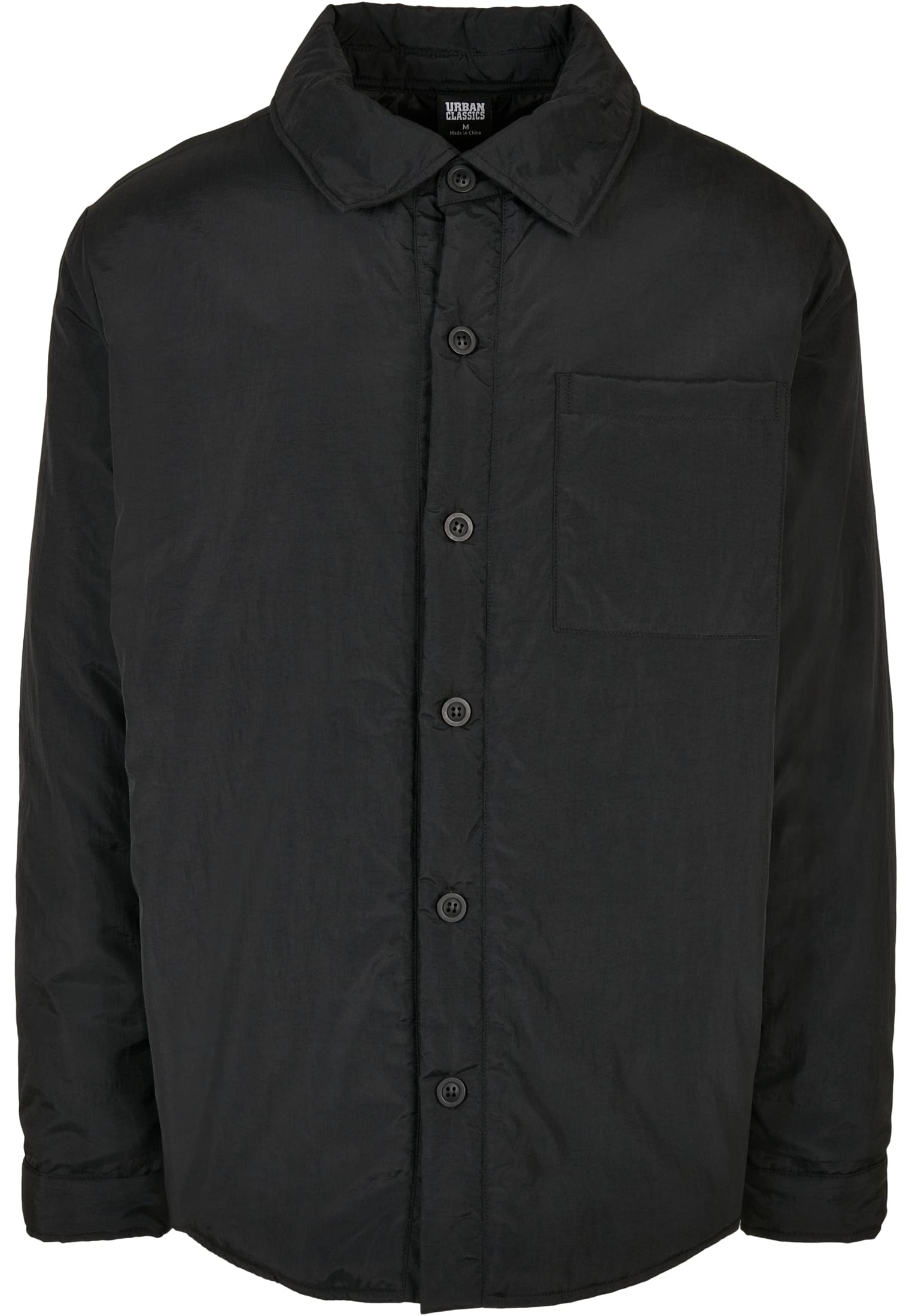 Padded Nylon Shirt Jacket | black