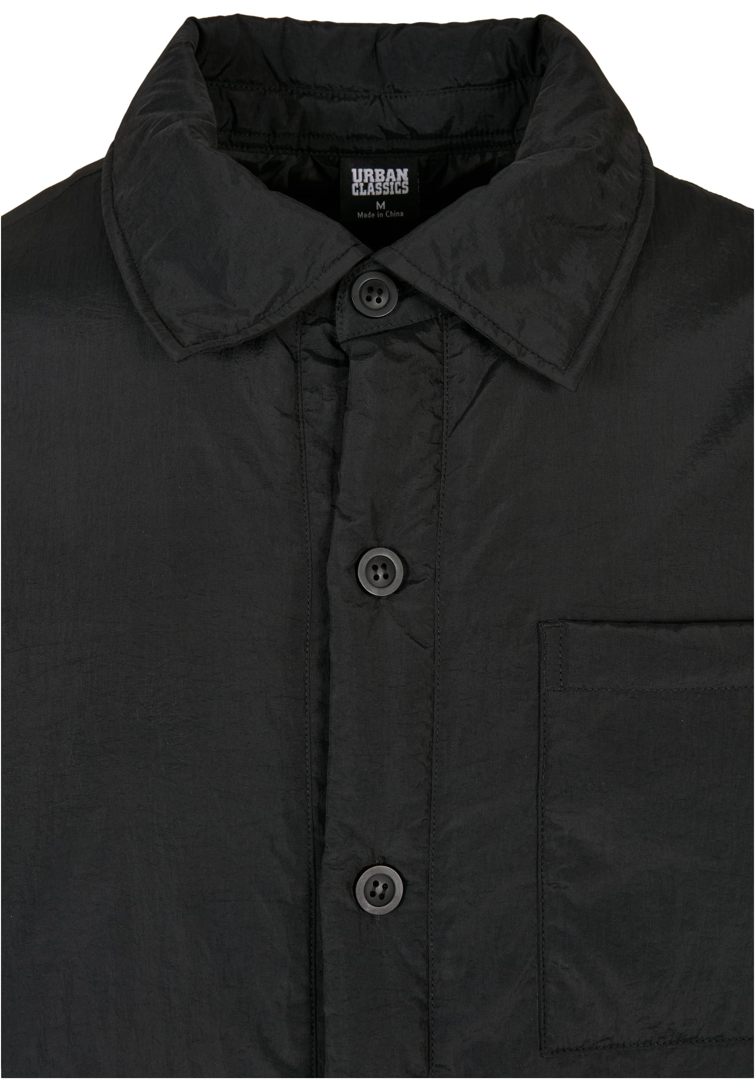 Padded Nylon Shirt Jacket | black