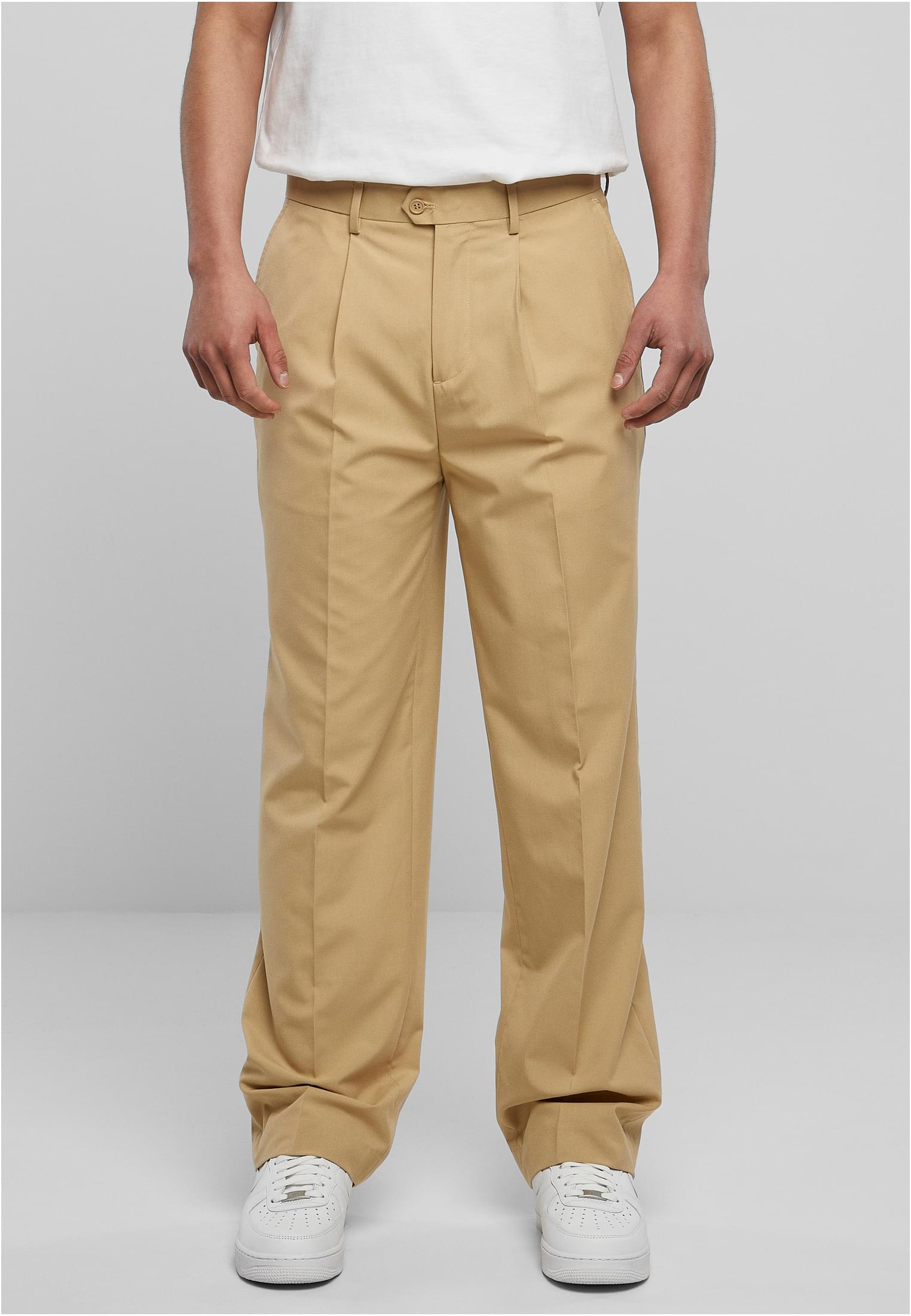 Straight Pleat-Front Trousers | unionbeige