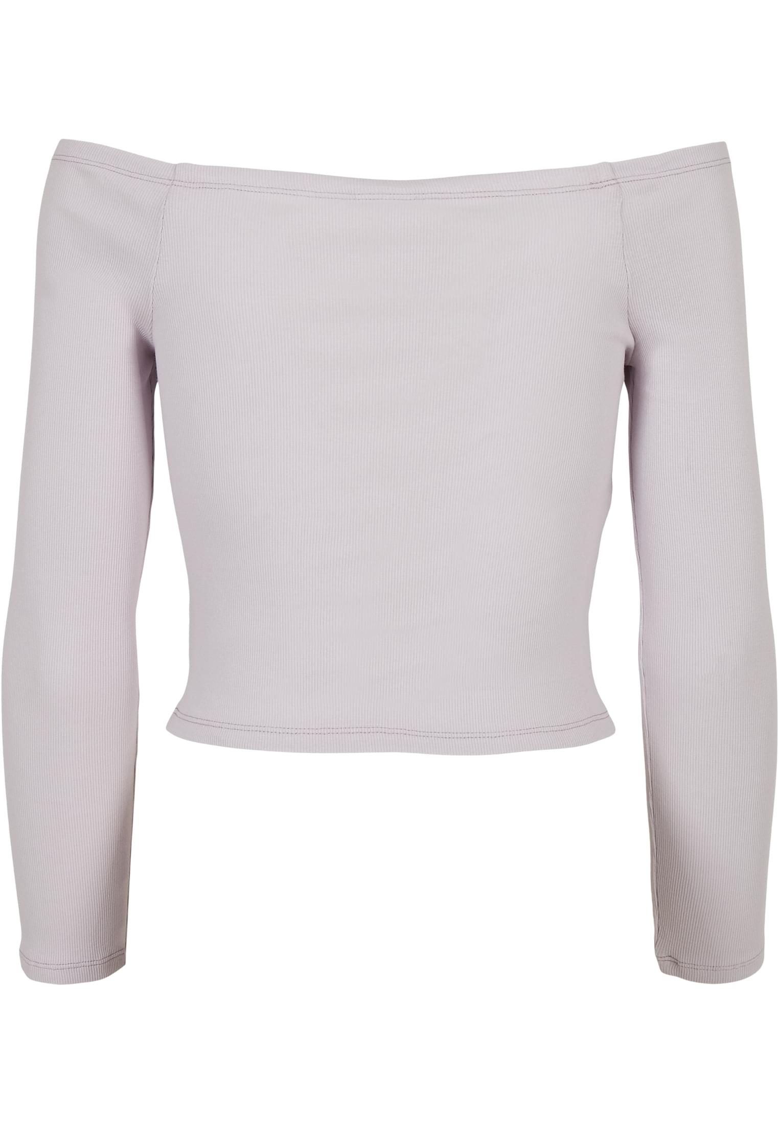 Ladies Off Shoulder Rib Longsleeve | softlilac