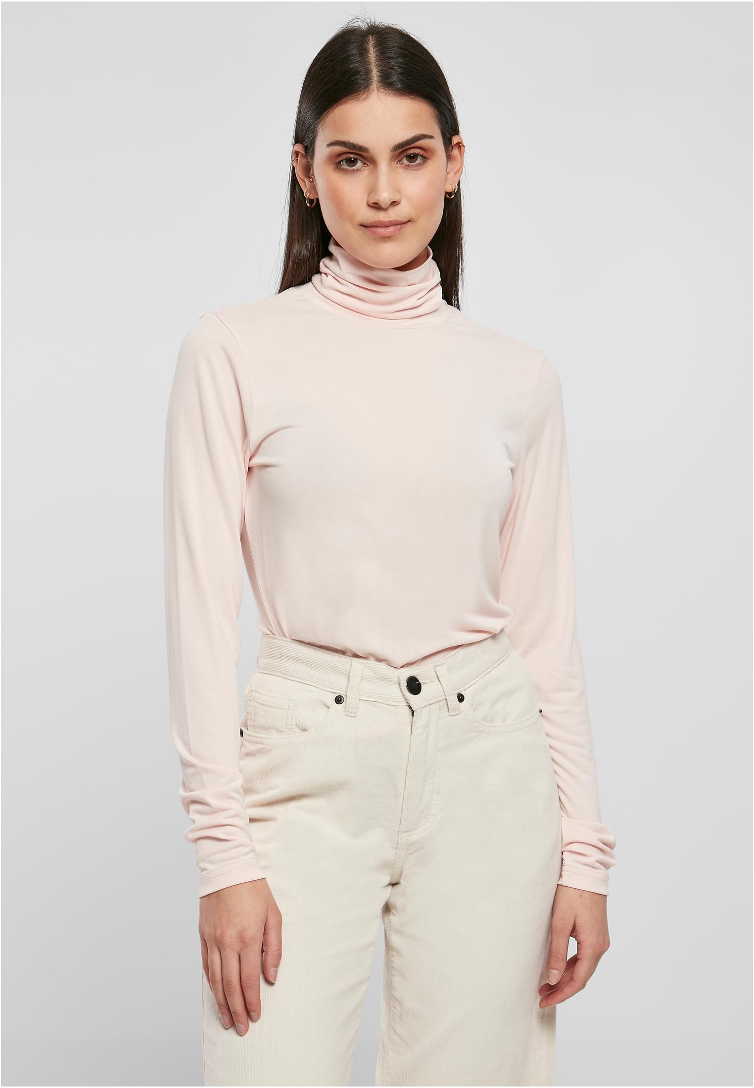 Ladies Modal Turtleneck Longsleeve | pink