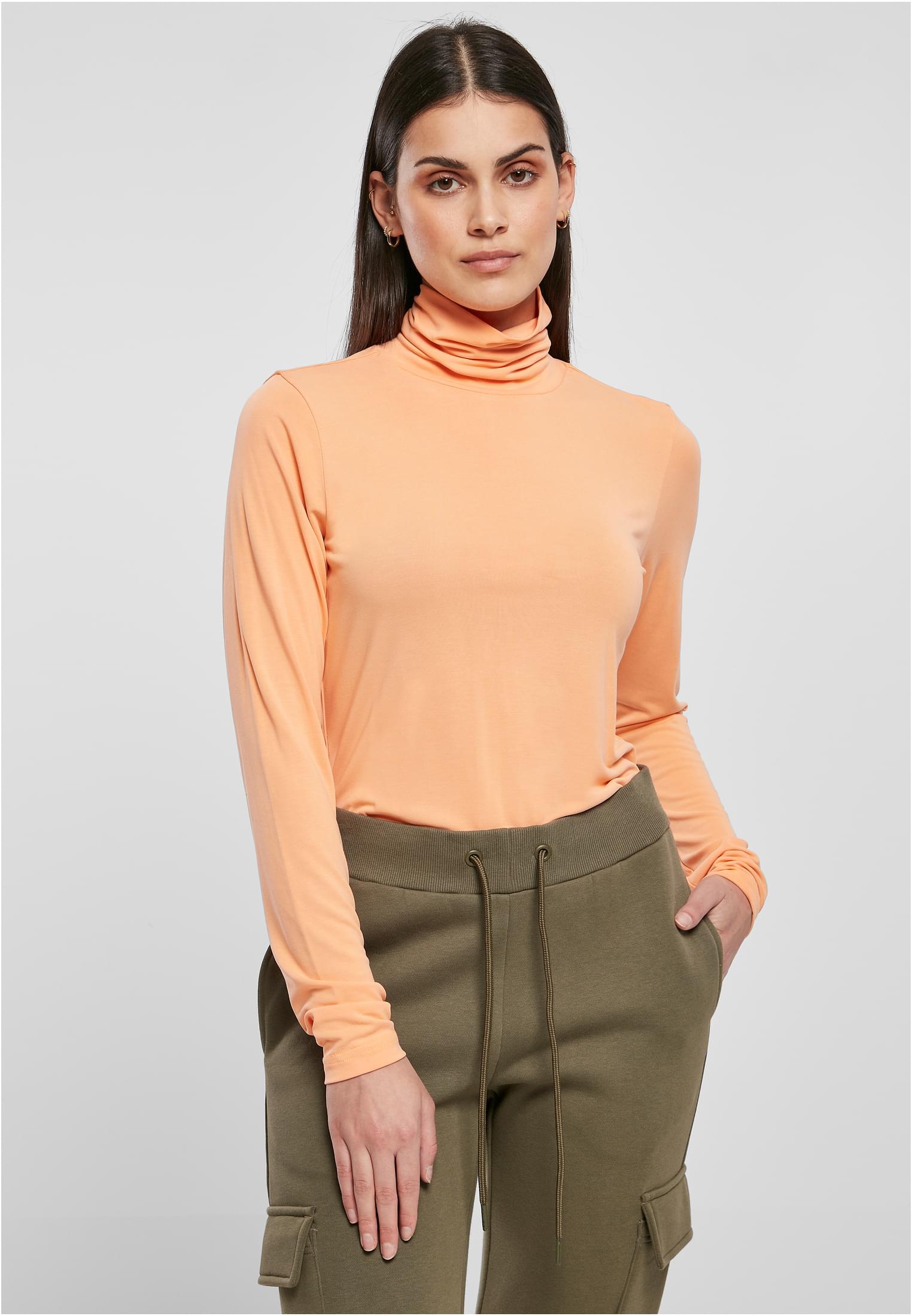 Ladies Modal Turtleneck Longsleeve | papaya