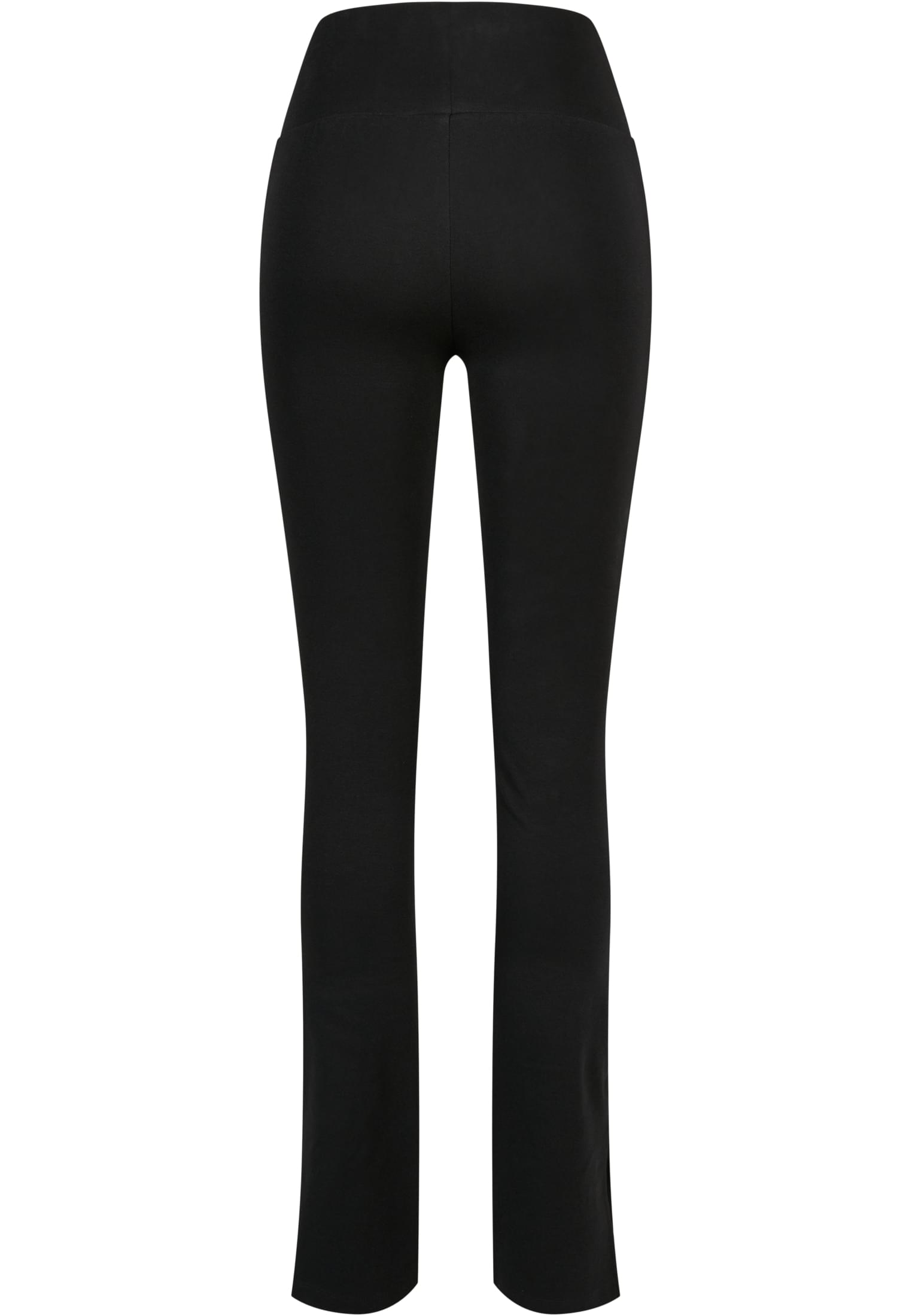 Ladies High Waist Side Slit Leggings | black