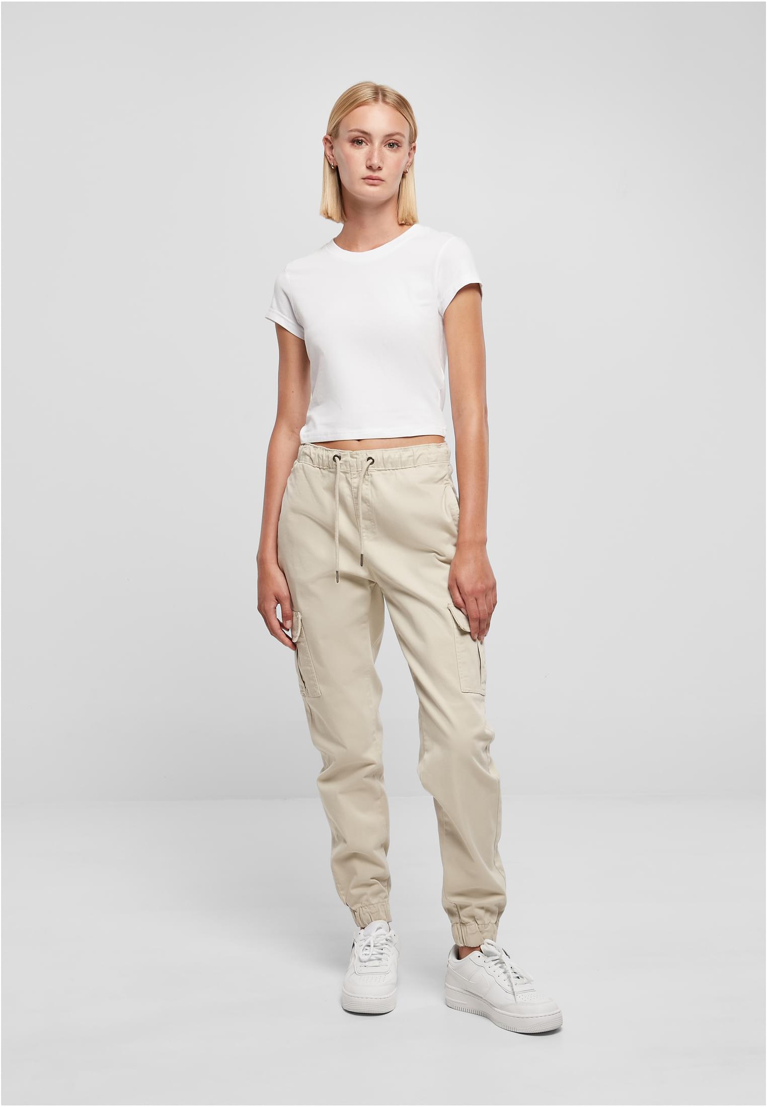 Ladies High Waist Cargo Comfort Jogging Pants | softseagrass