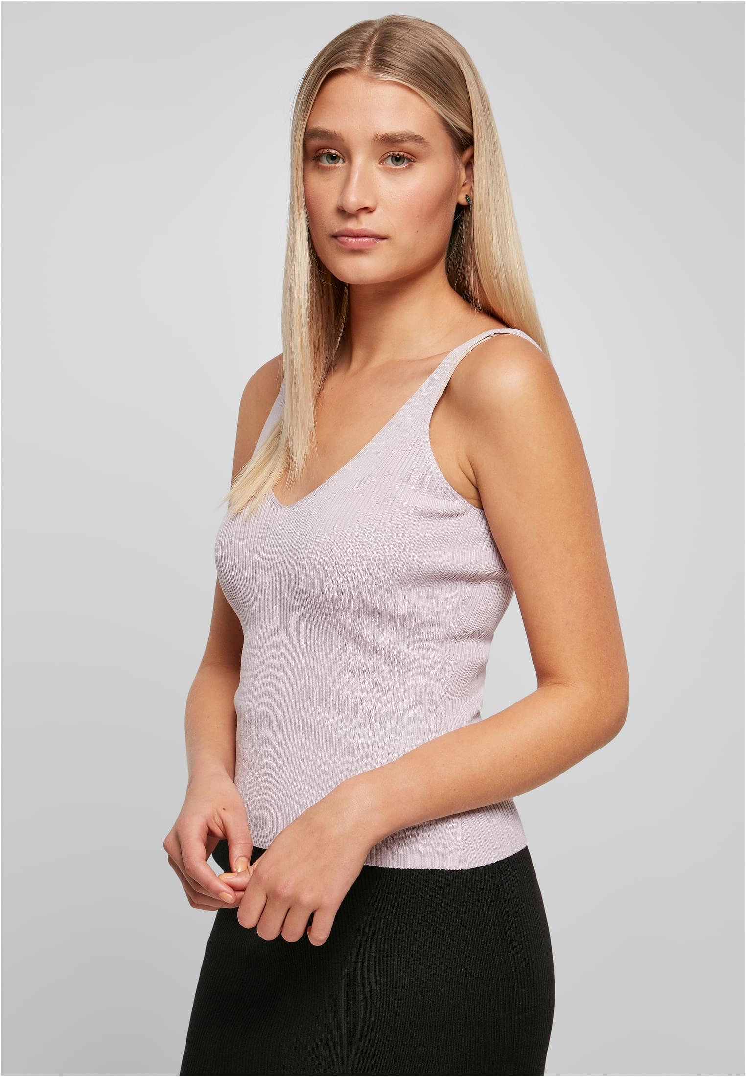 Ladies Rib Knit Top | softlilac