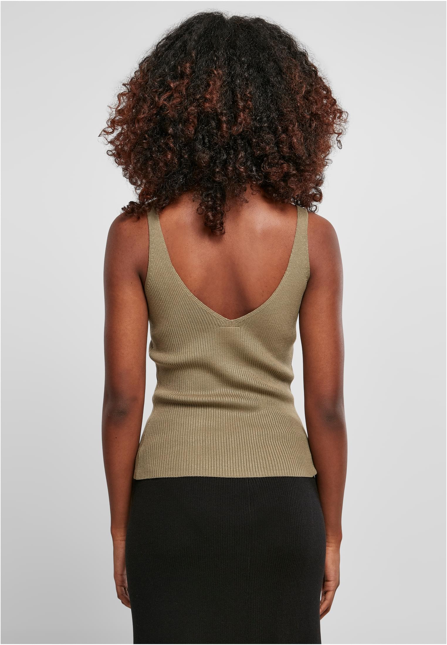 Ladies Rib Knit Top | khaki