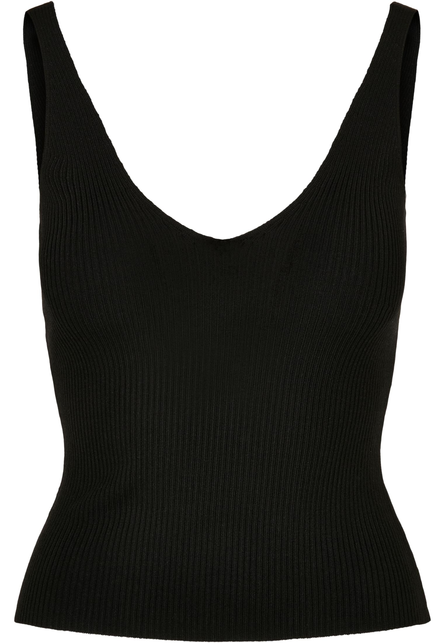 Ladies Rib Knit Top | black