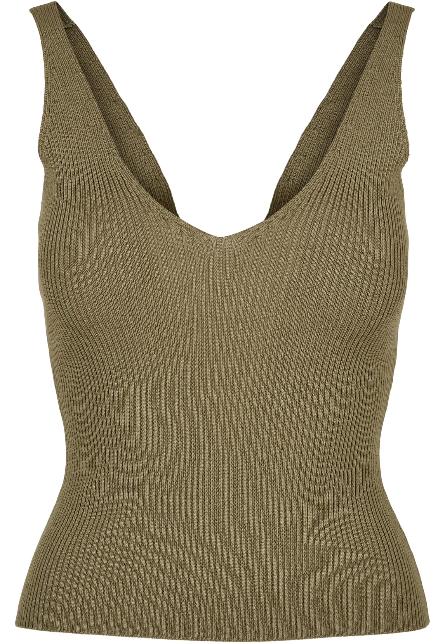 Ladies Rib Knit Top | khaki