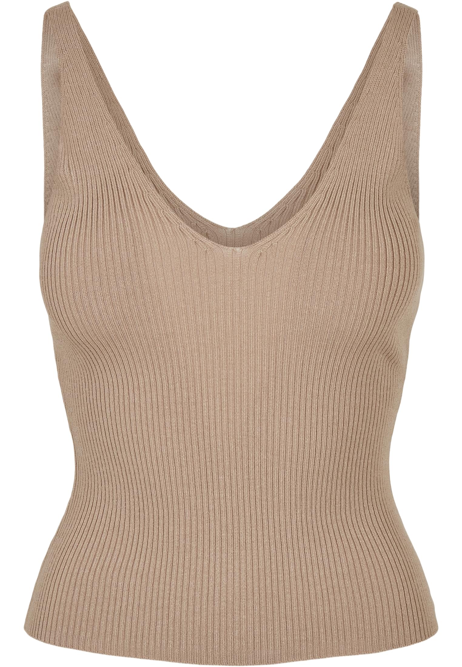 Ladies Rib Knit Top | lighttaupe