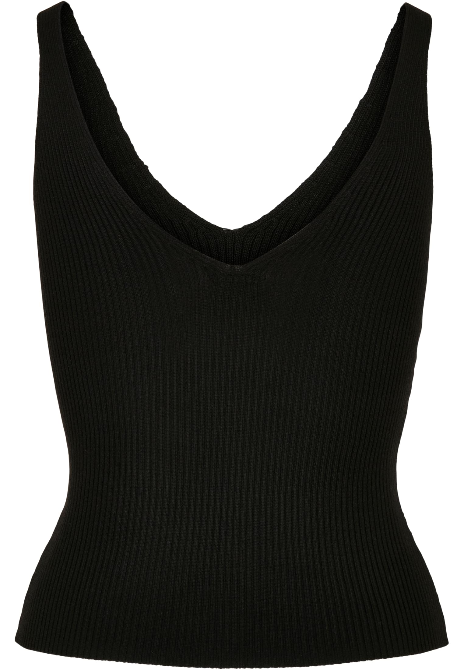 Ladies Rib Knit Top | black