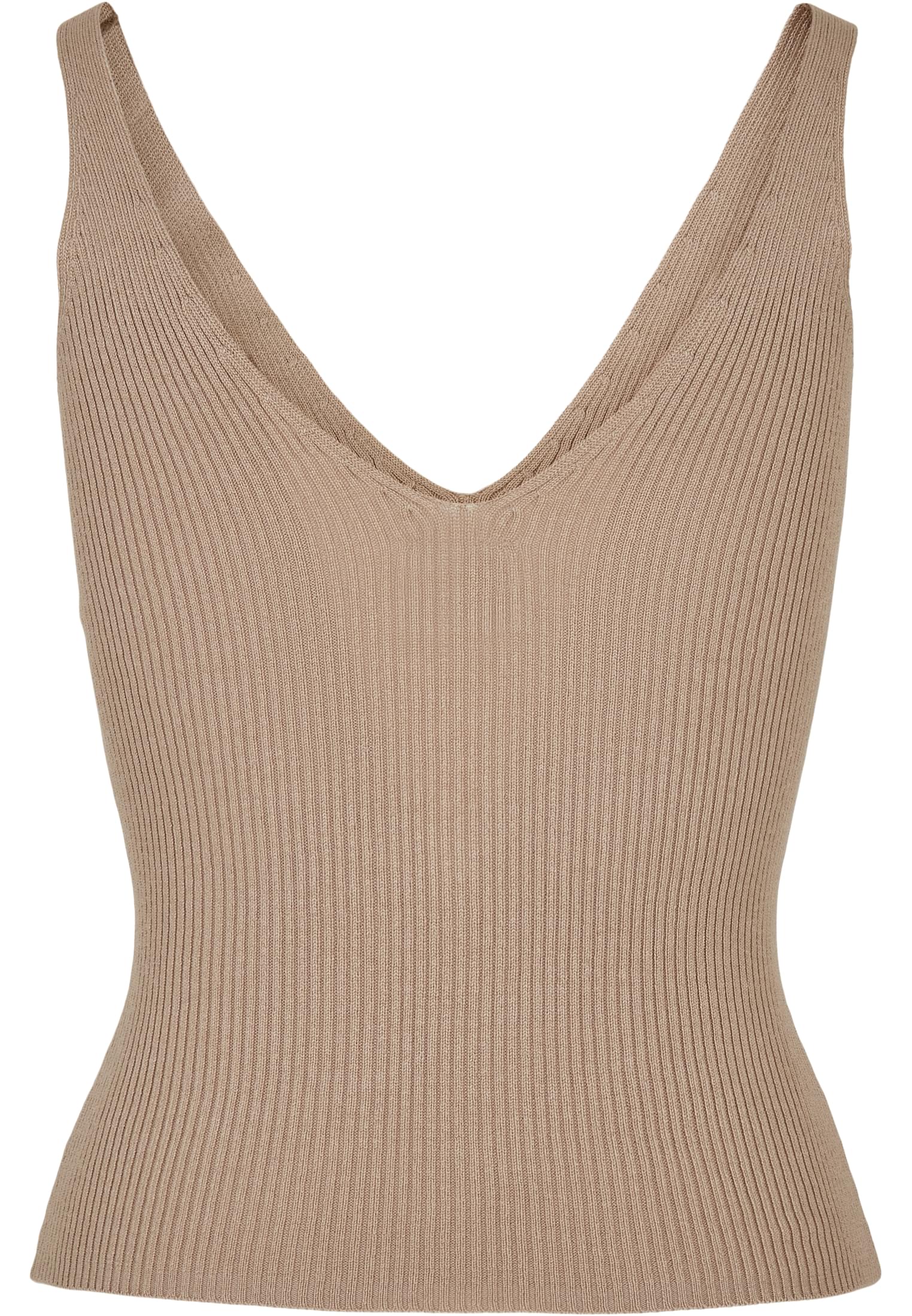 Ladies Rib Knit Top | lighttaupe