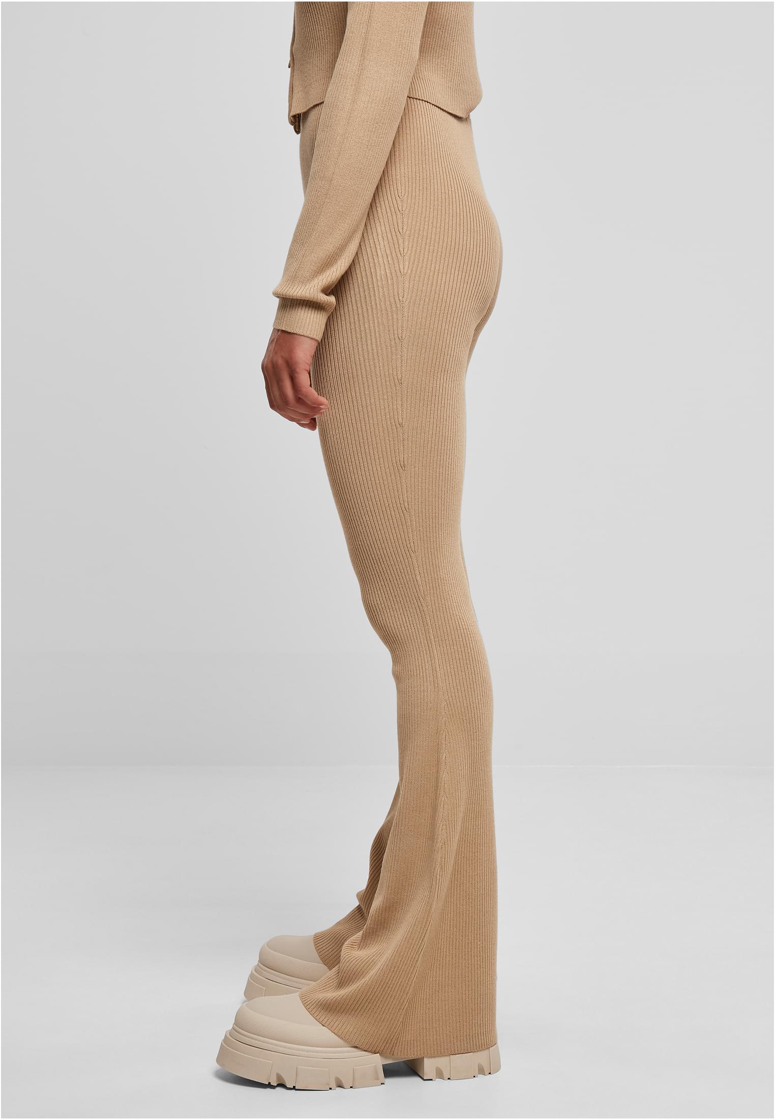 Ladies Rib Knit Bootcut Leggings | unionbeige