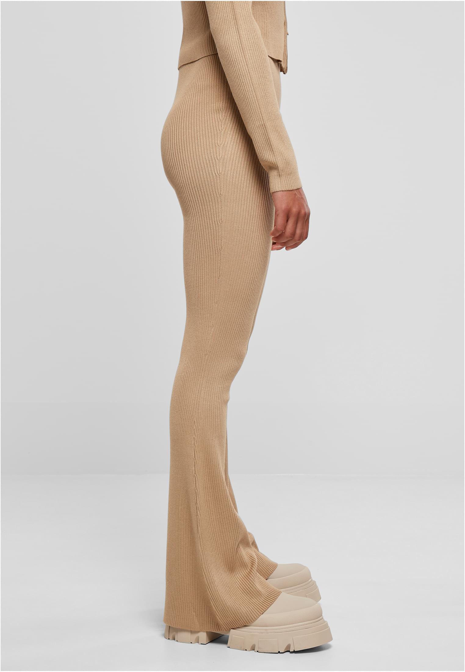 Ladies Rib Knit Bootcut Leggings | unionbeige