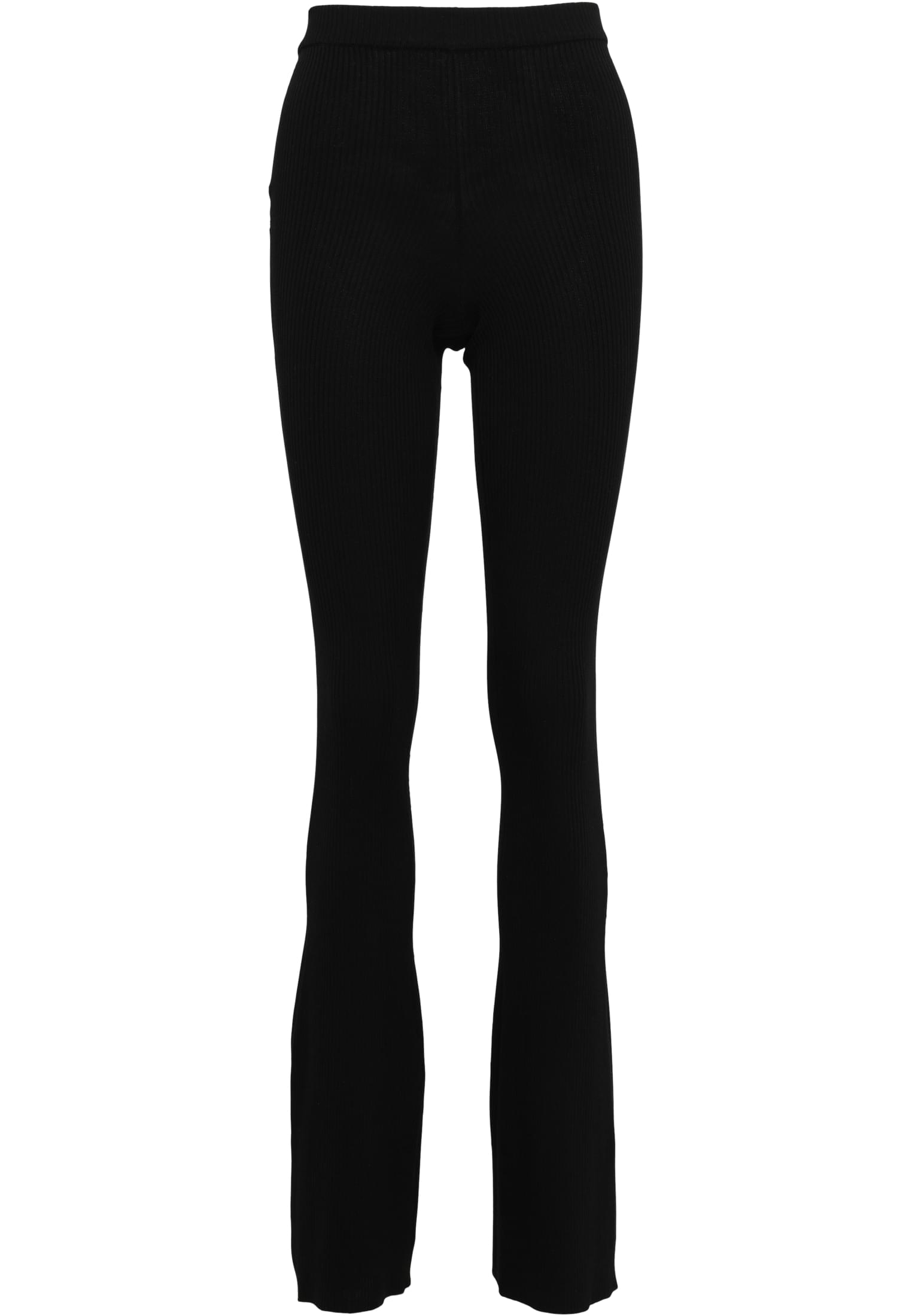 Ladies Rib Knit Bootcut Leggings | black