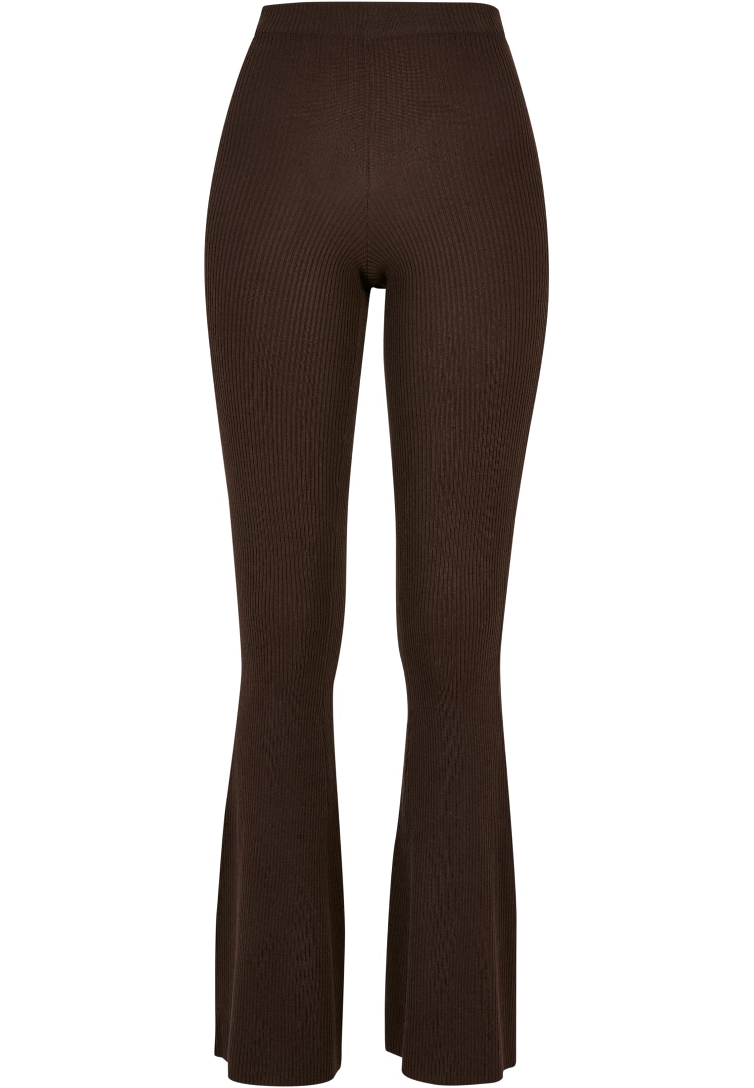 Ladies Rib Knit Bootcut Leggings | brown