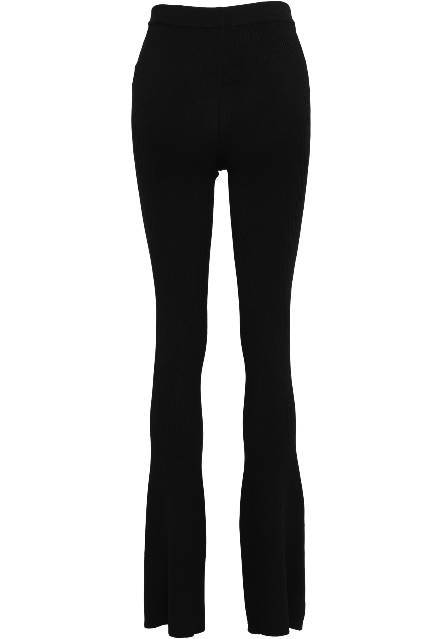 Ladies Rib Knit Bootcut Leggings | black