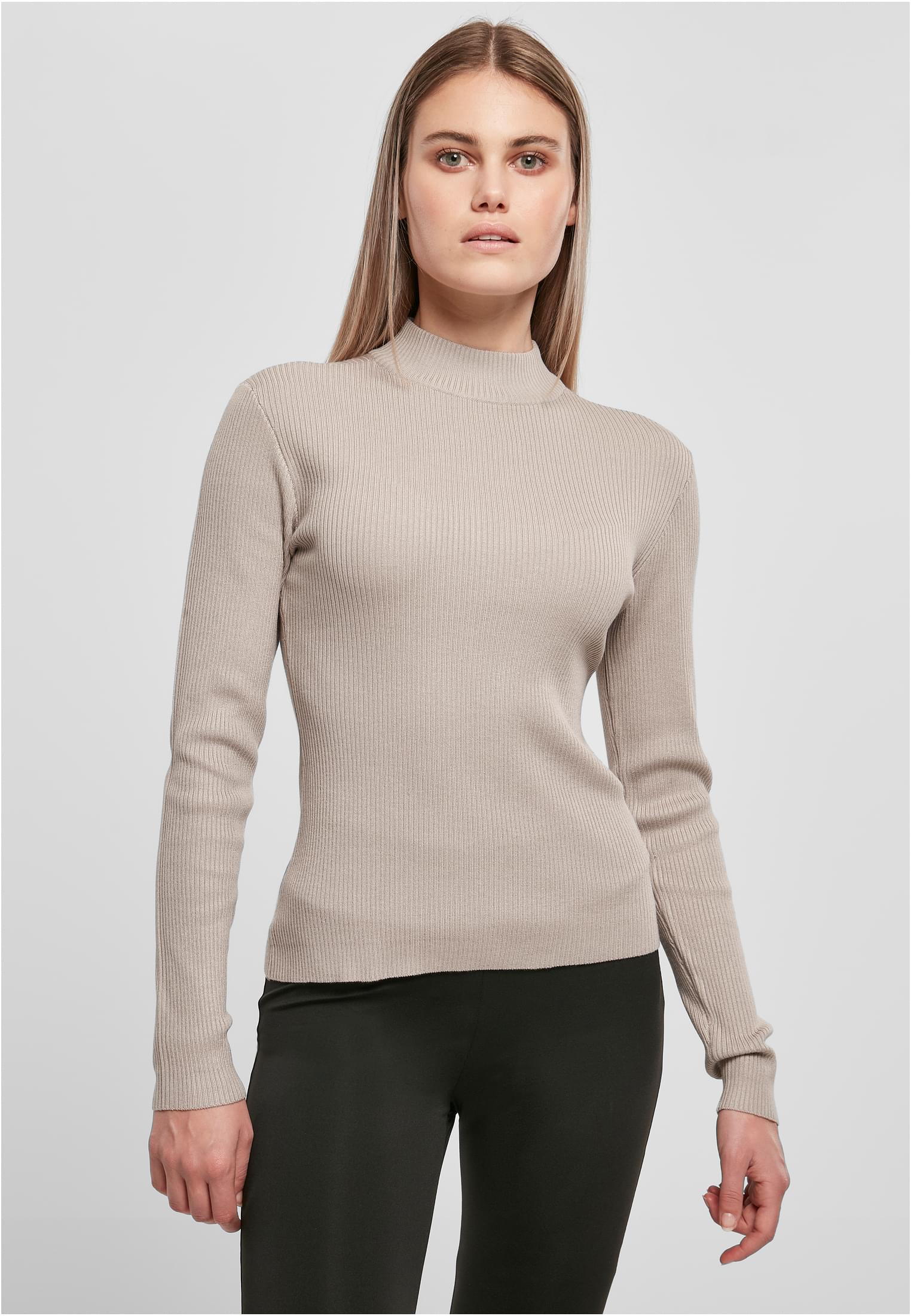 Ladies Rib Knit Turtelneck Sweater | warmgrey