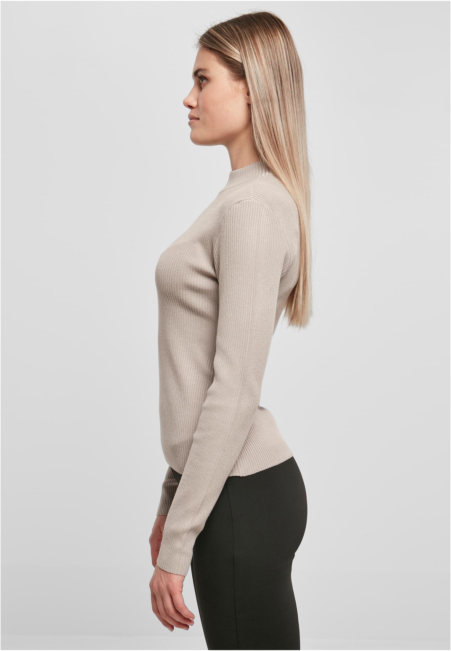 Ladies Rib Knit Turtelneck Sweater | warmgrey