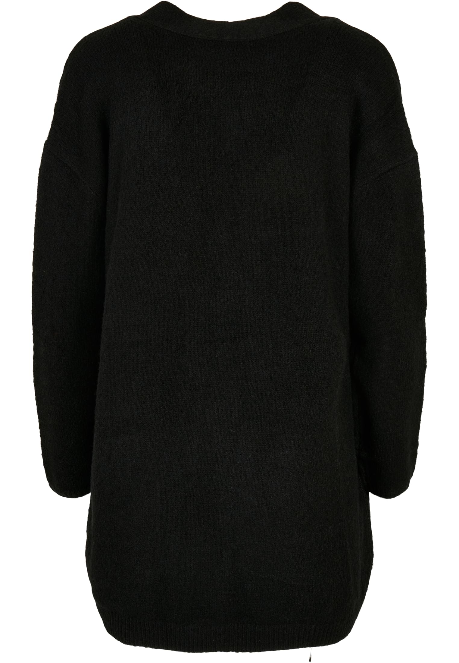 Ladies Chunky Fluffy Knit Cardigan | black