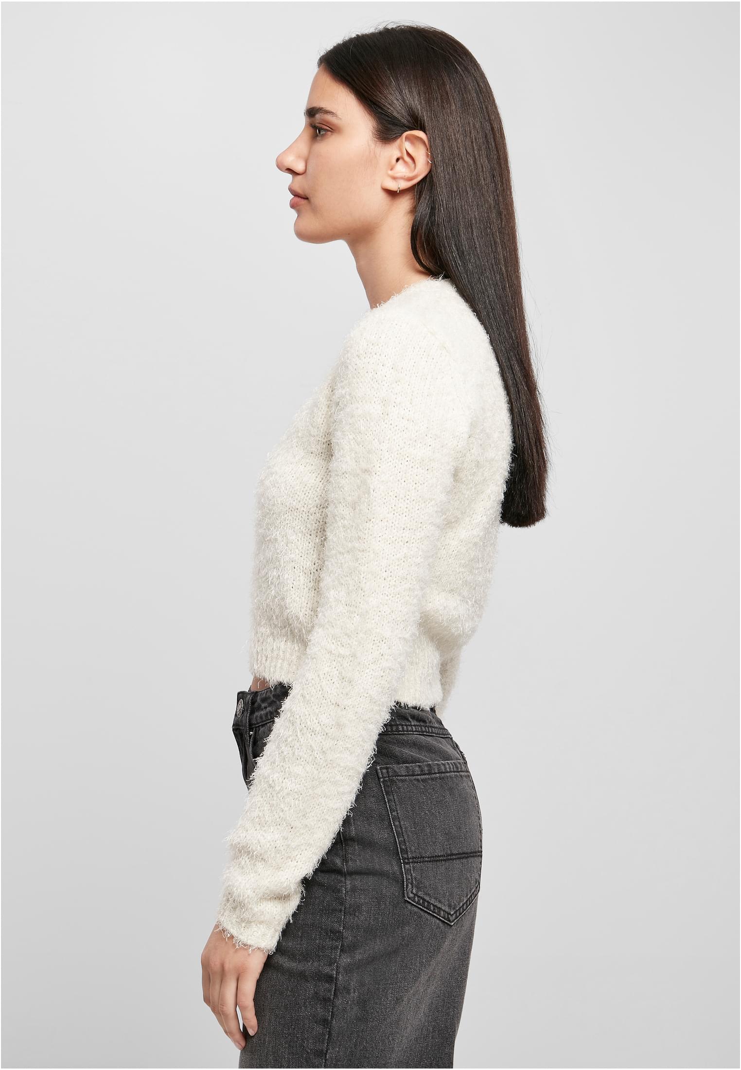 Ladies Cropped Feather Sweater | whitesand