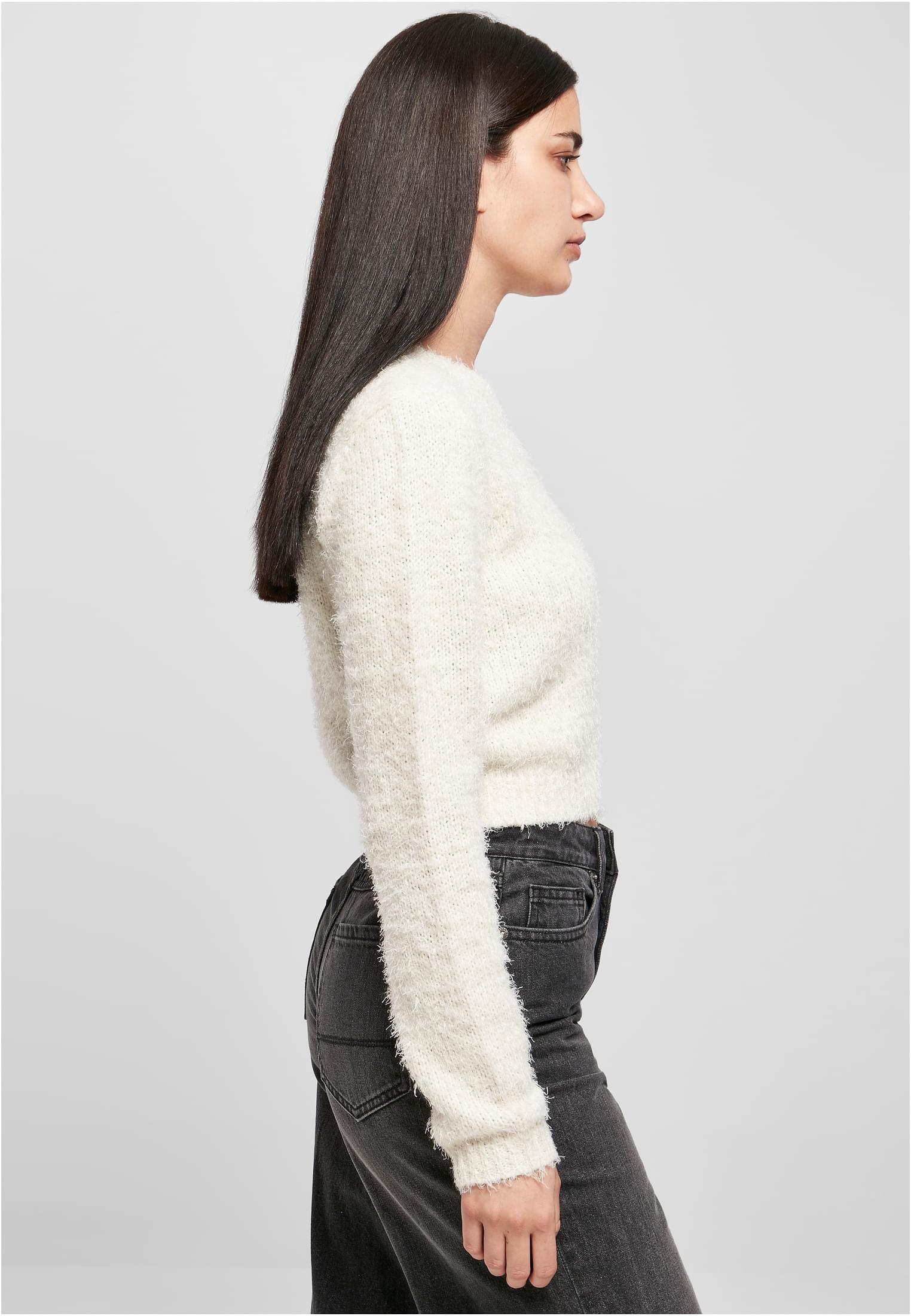 Ladies Cropped Feather Sweater | whitesand