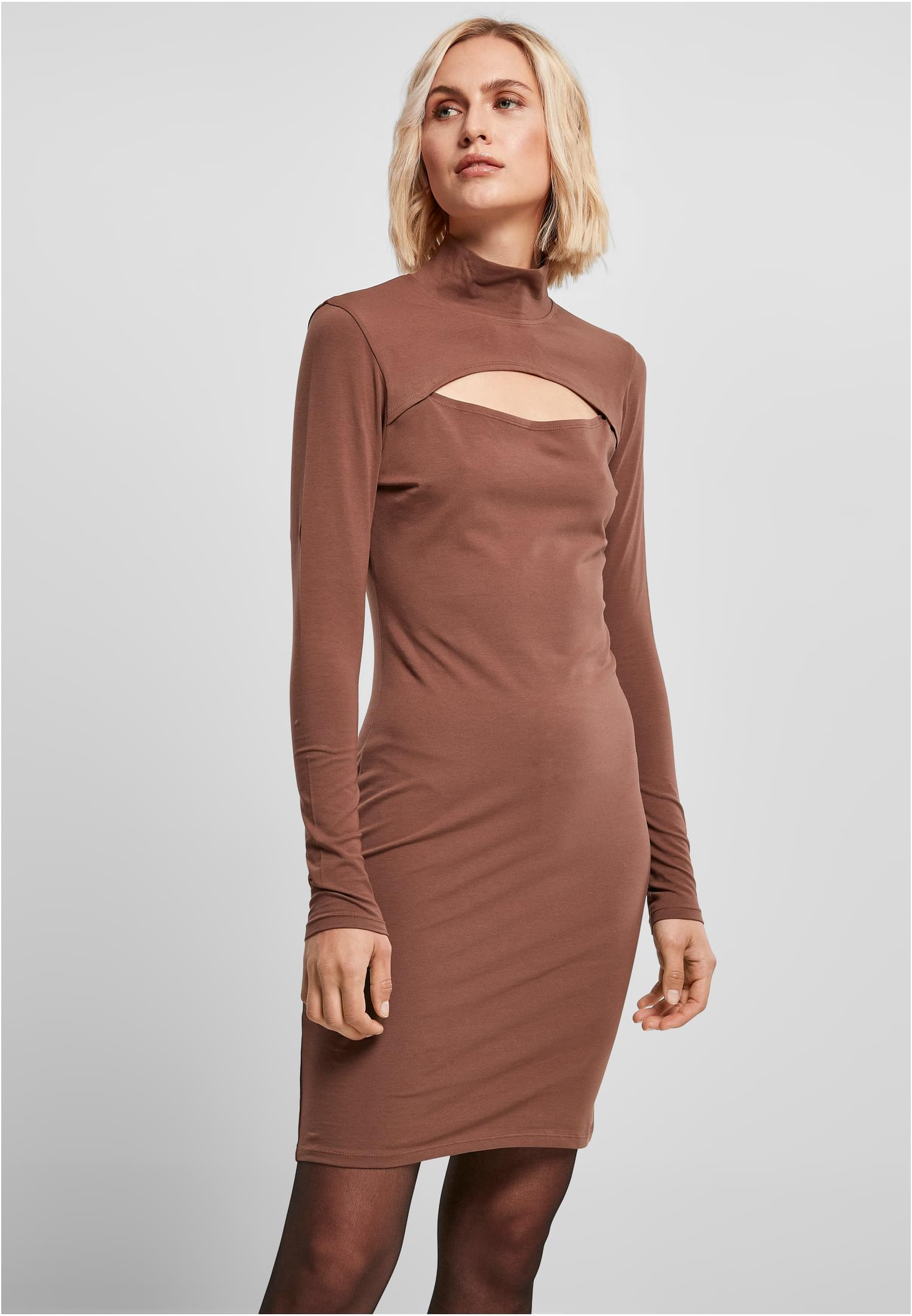 Ladies Stretch Jersey Cut-Out Turtleneck Dress | bark