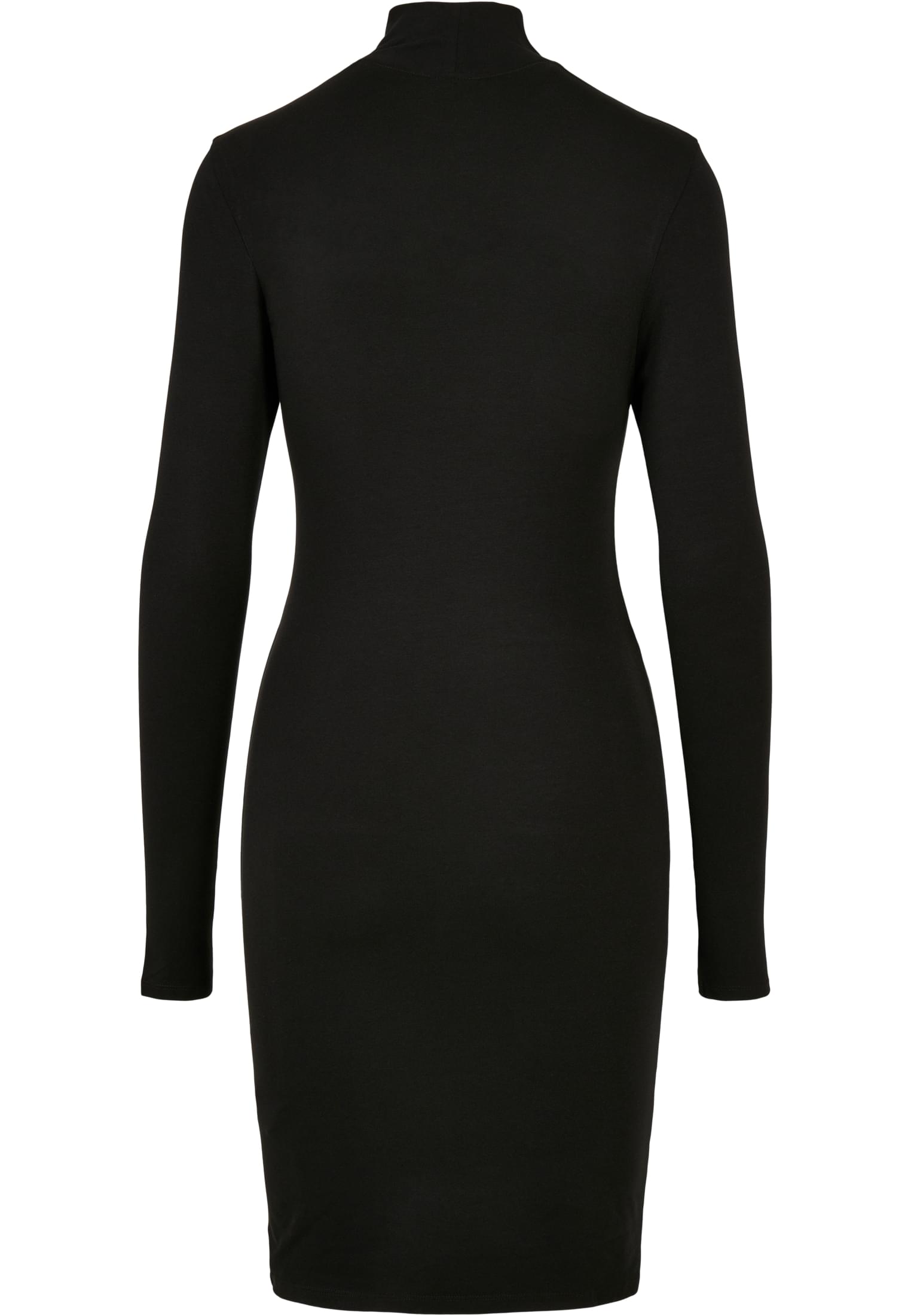 Ladies Stretch Jersey Cut-Out Turtleneck Dress | black