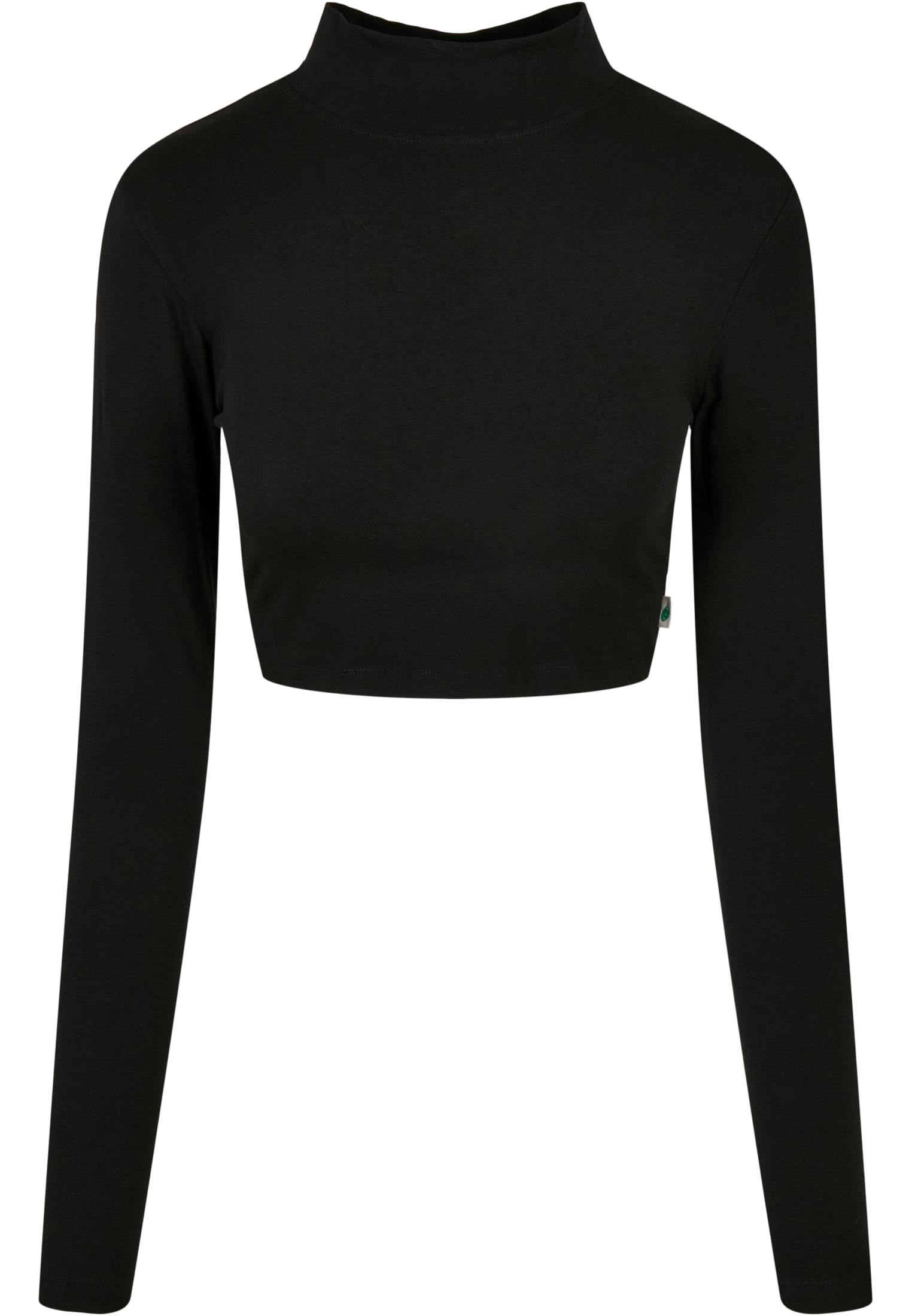 Ladies Organic Cropped Turtelneck Longsleeve | black