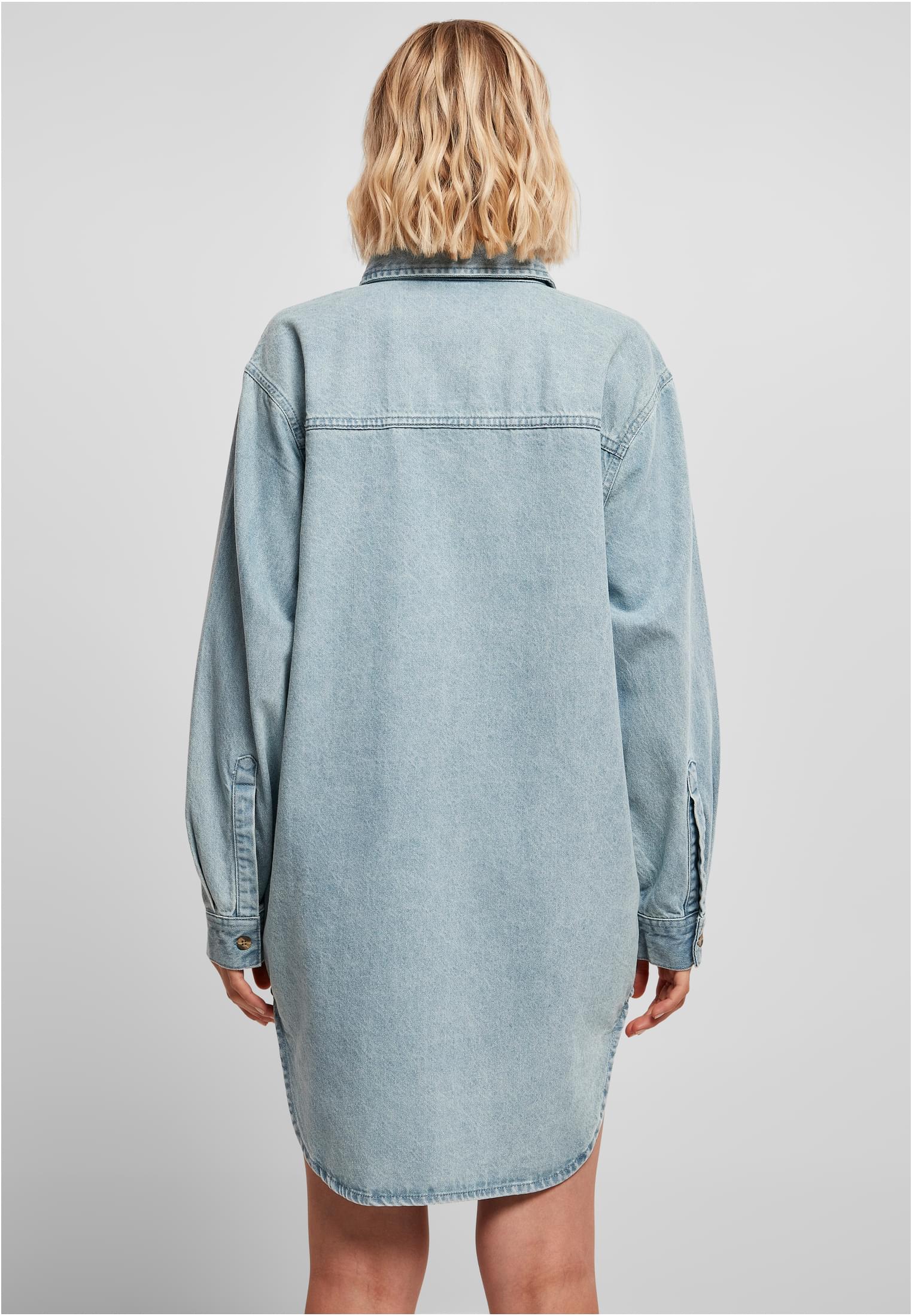 Ladies Oversized Denim Shirt Dress | tintedlightbluewashed