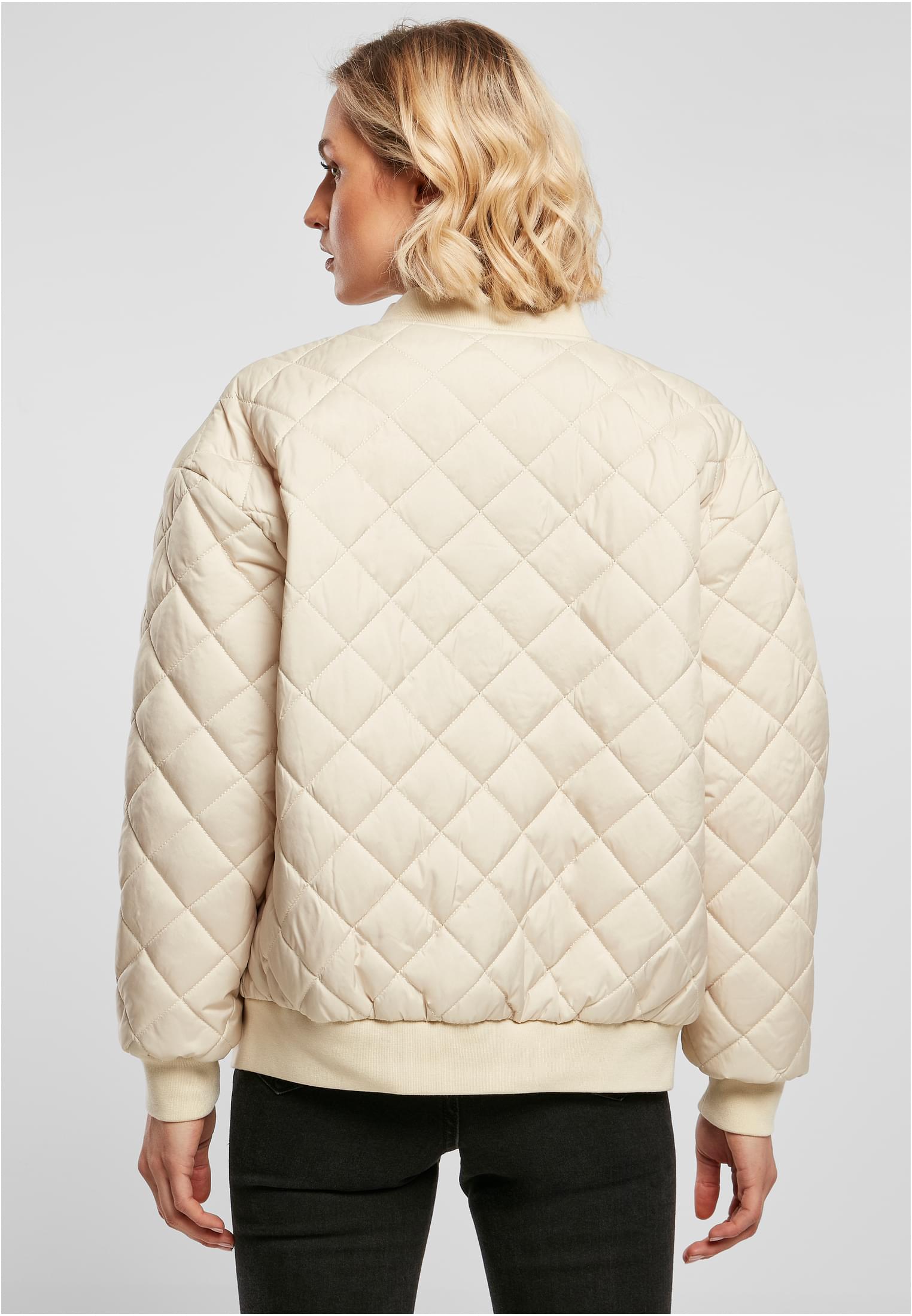 Ladies Oversized Diamond Quilted Bomber Jacket | softseagrass